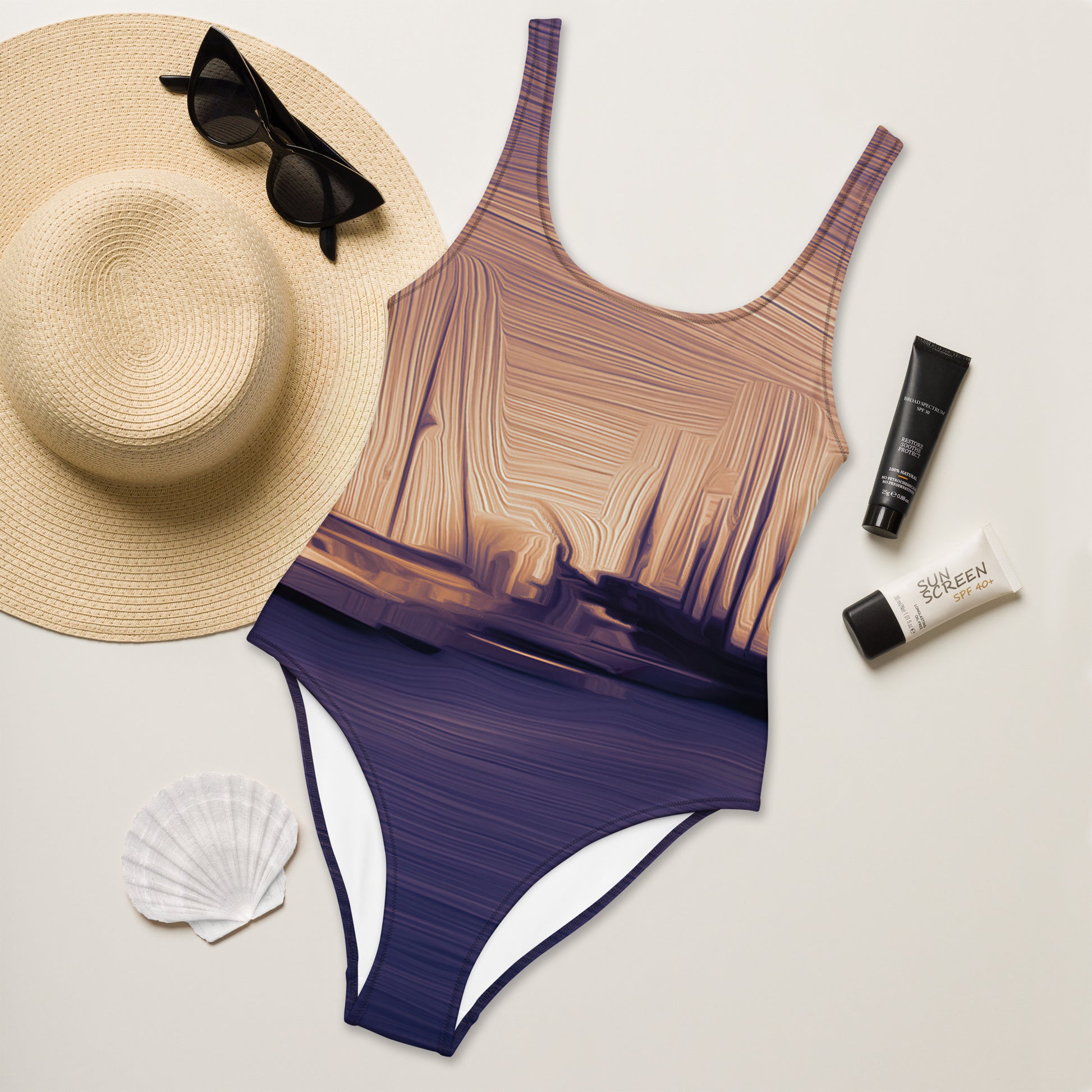 The Sleeping Yachts (at Sunset) - Womens One - Piece Swimsuit - iSAW Company