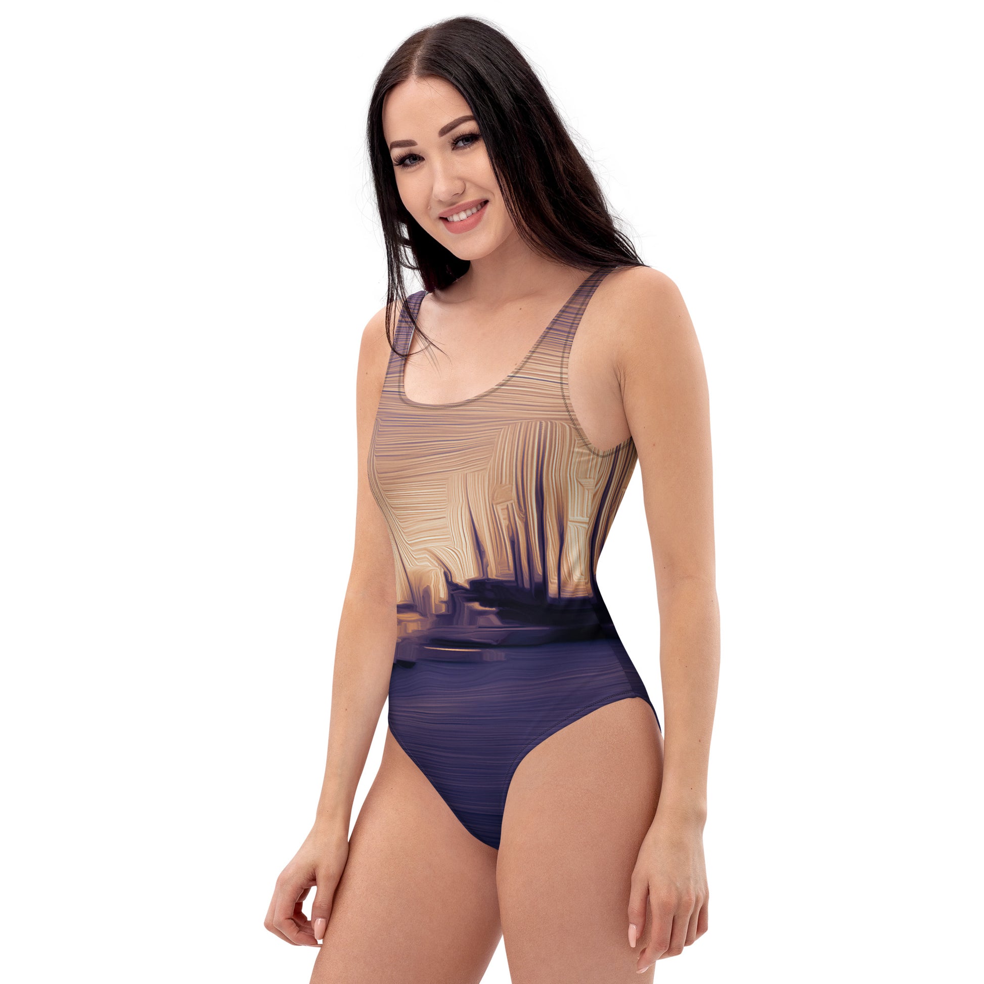 The Sleeping Yachts (at Sunset) - Womens One - Piece Swimsuit - iSAW Company