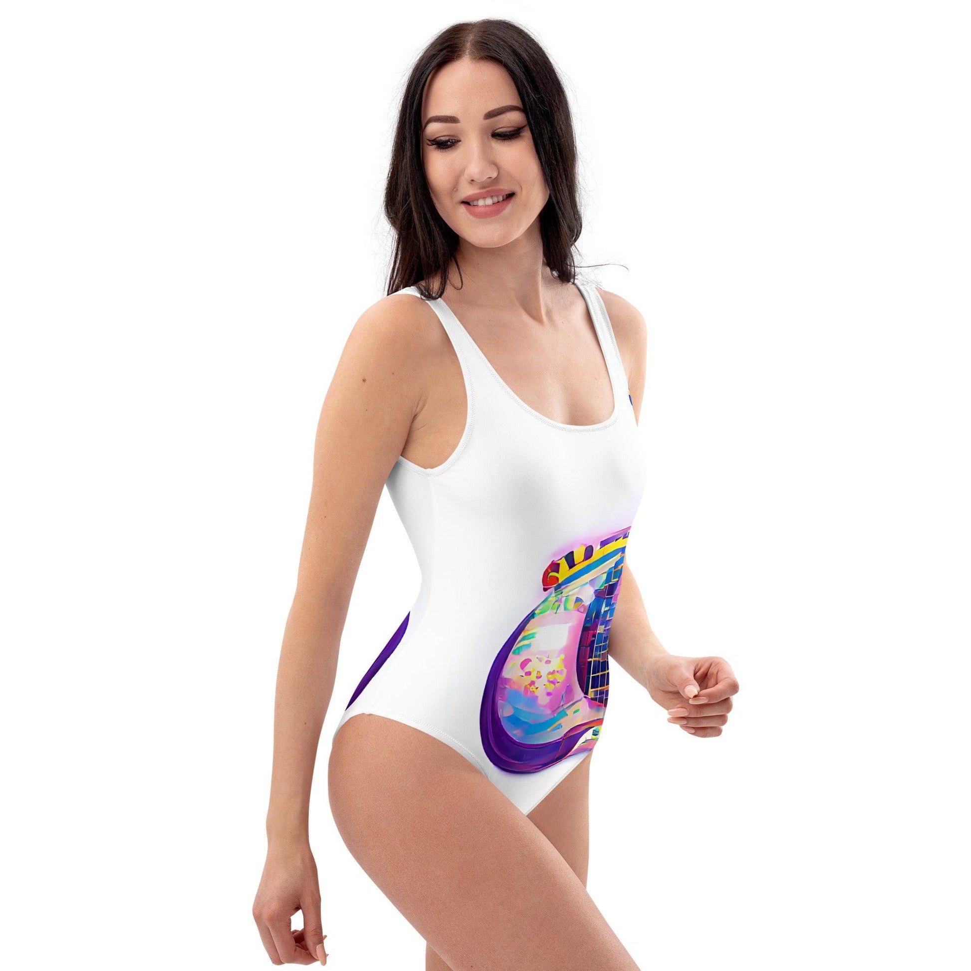 Hippie Guitar - Womens One-Piece Swimsuit - iSAW Company