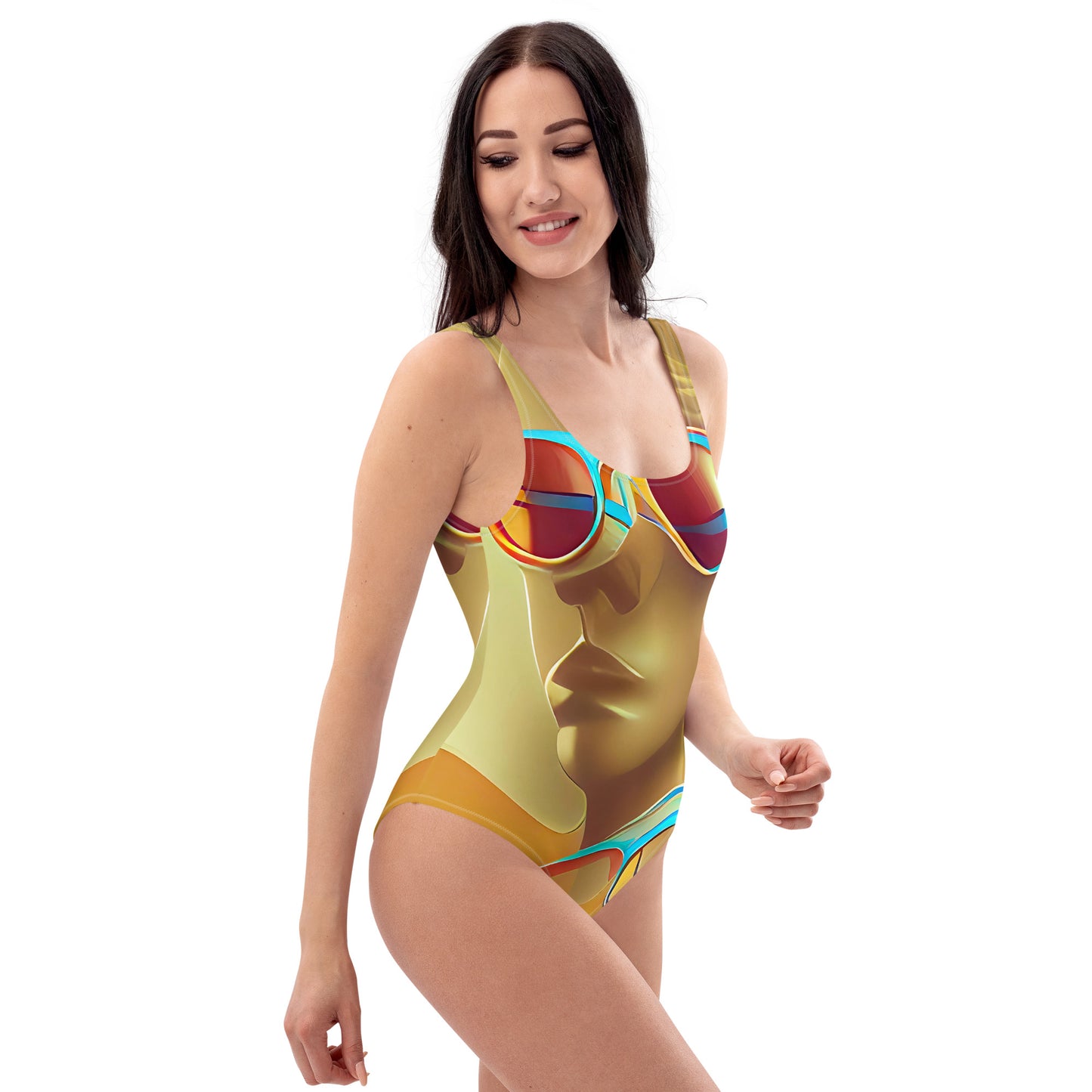 Retro Cool Orange - Womens One - Piece Swimsuit - iSAW Company