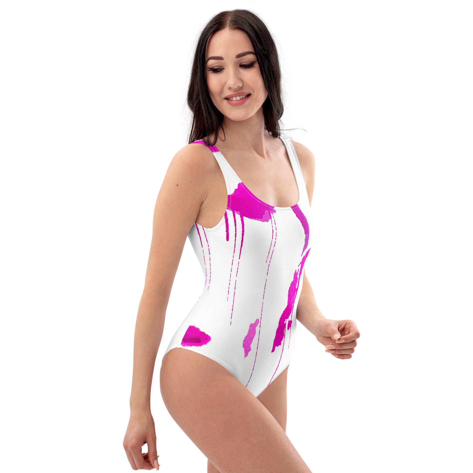 Tracks Of My Tears - Womens Pink One - Piece Swimsuit - iSAW Company