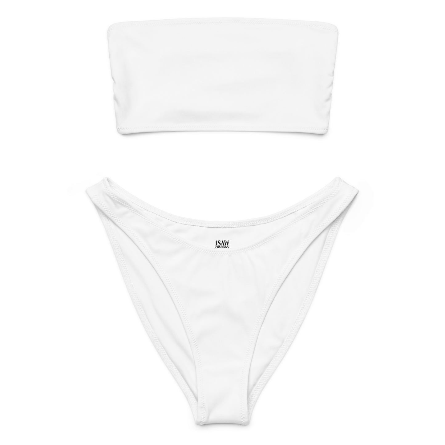 iSAW Womens White Bandeau Bikini - iSAW Company