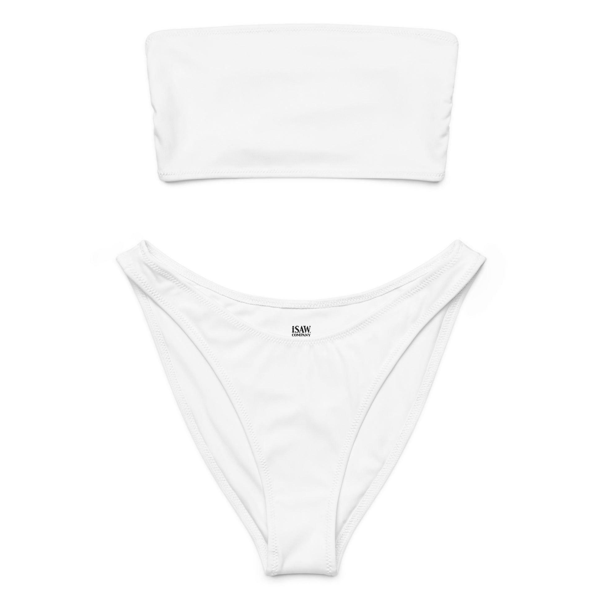 iSAW Womens White Bandeau Bikini - iSAW Company