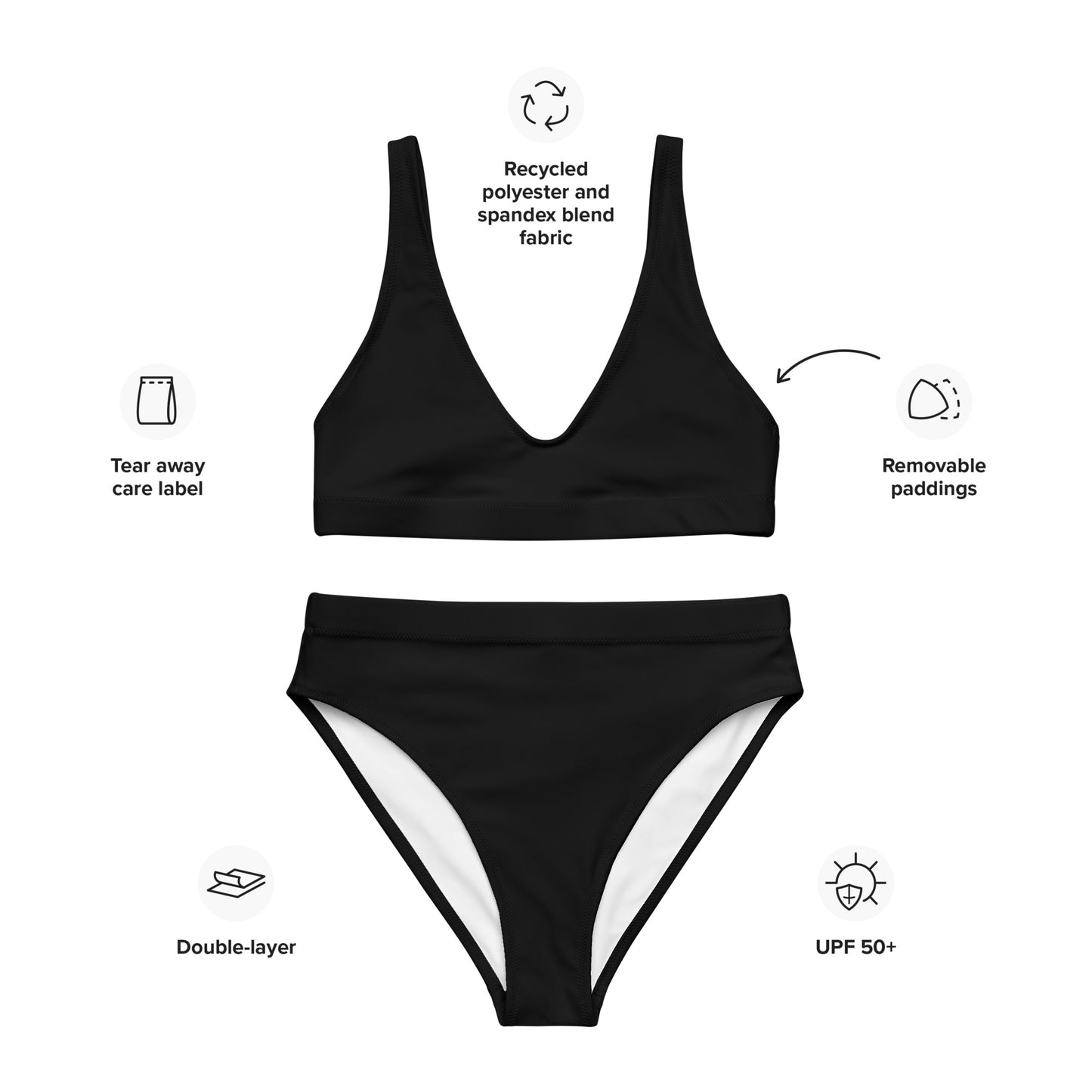 iSAW Womens Black Two - Piece Bikini - iSAW Company