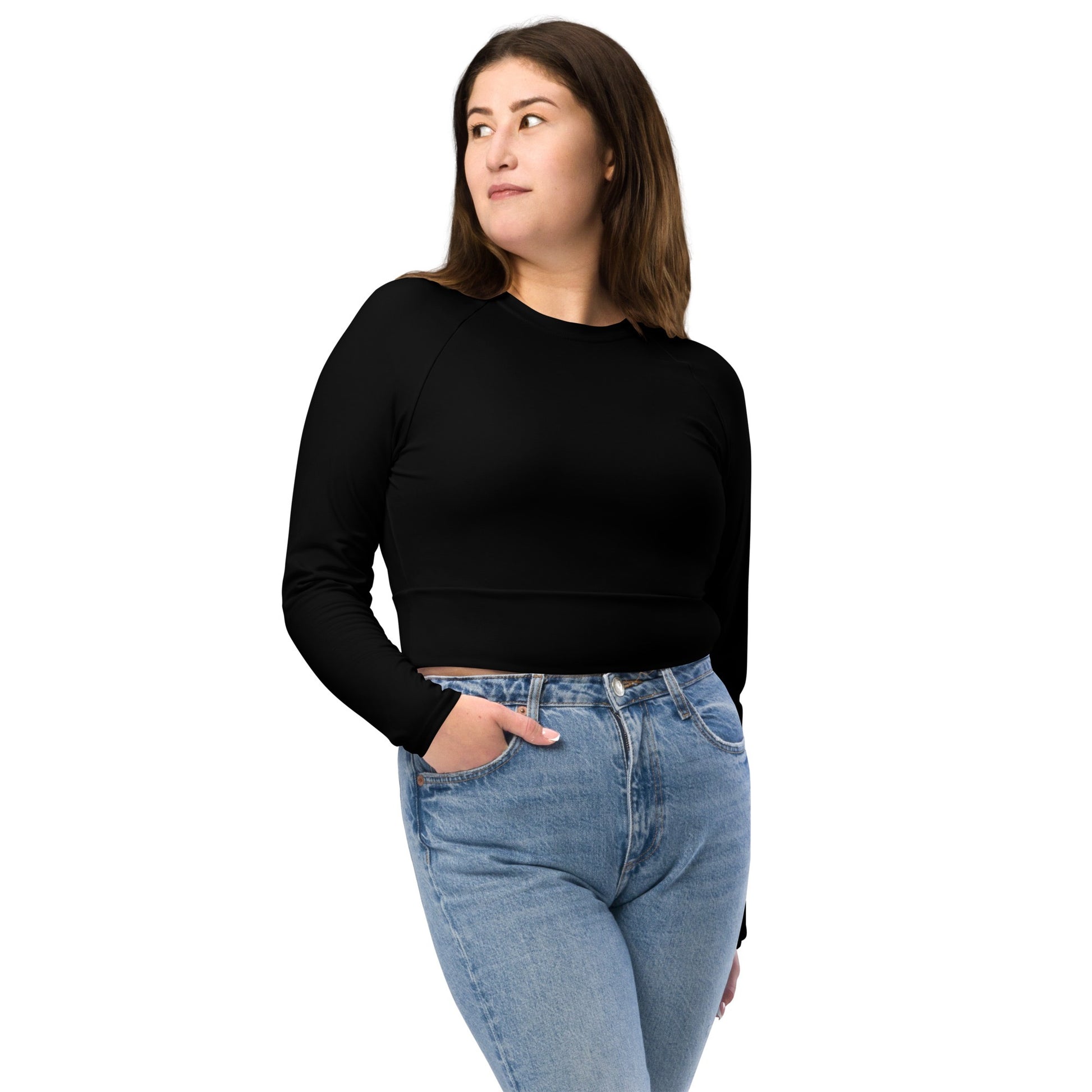 iSAW Womens Black Cropped Rash Guard - iSAW Company