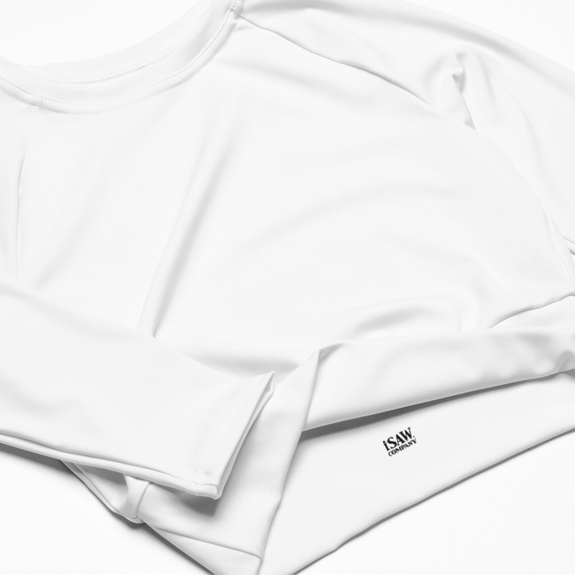 iSAW Womens White Cropped Rash Guard - iSAW Company
