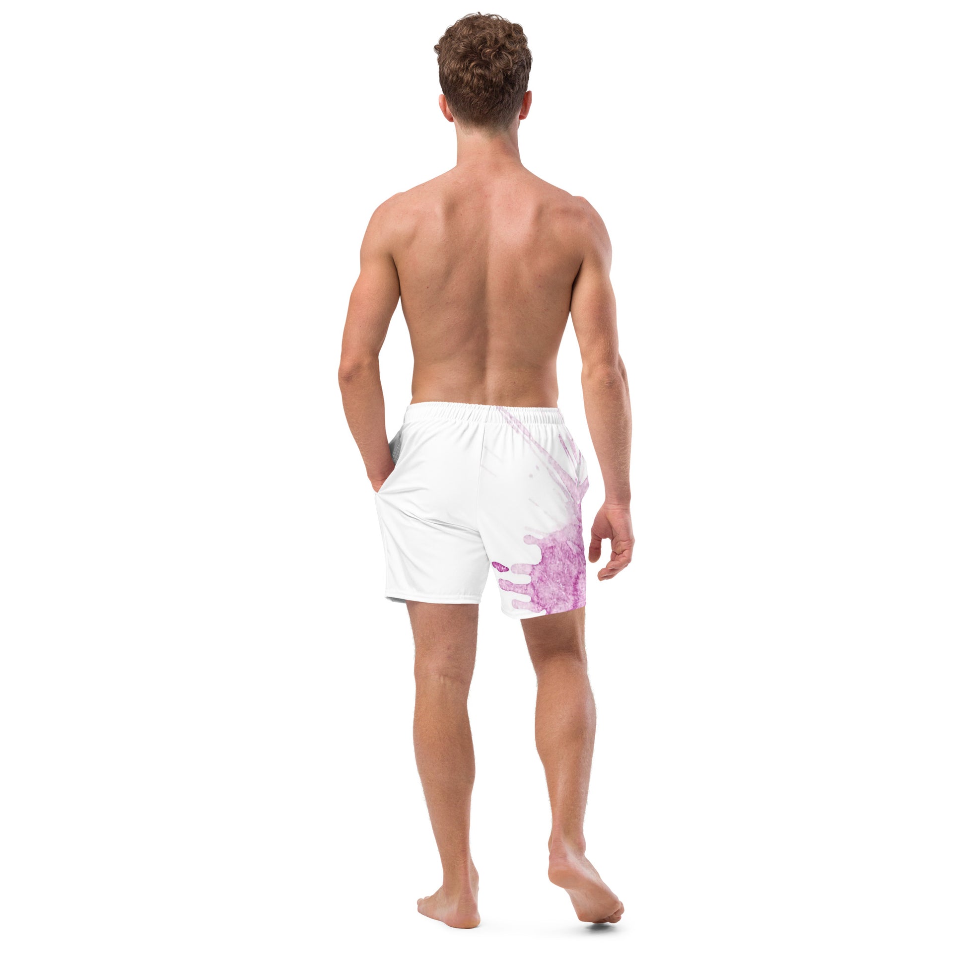 Watercolour Pink Splash - Mens Swim Trunks - iSAW Company