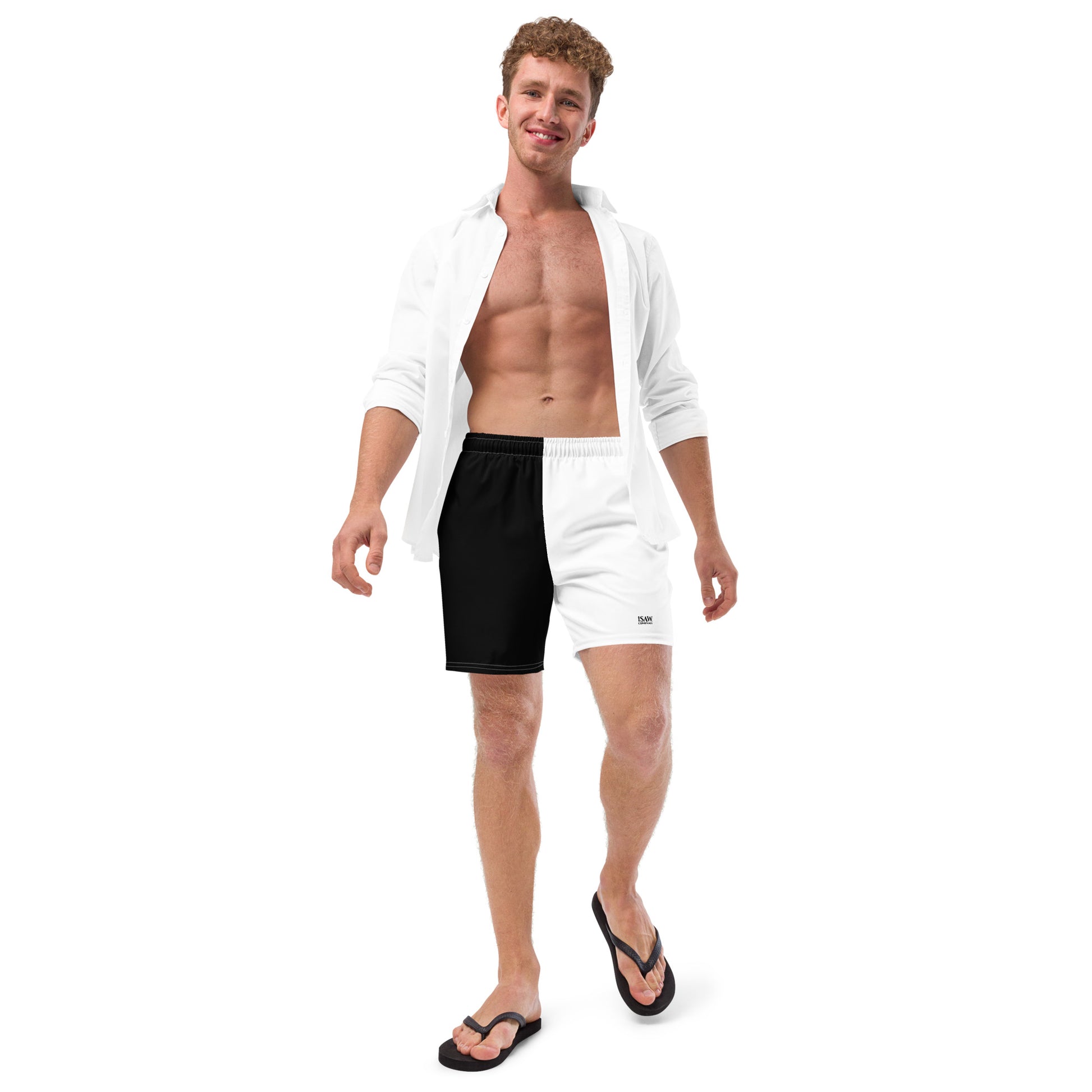 Half Black Half White - Mens Swim Trunks - iSAW Company