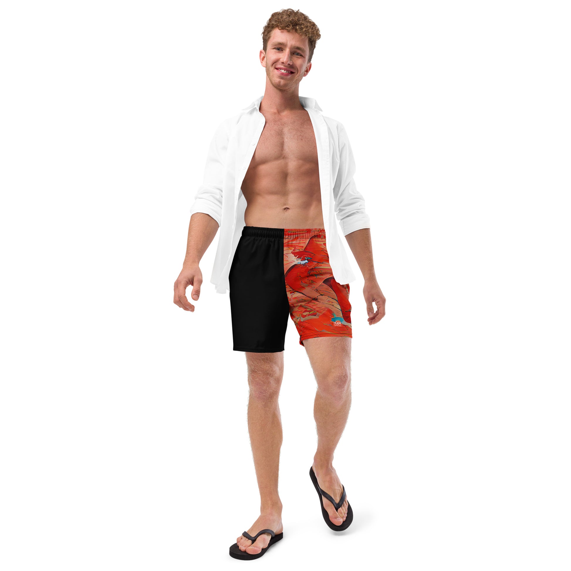 Half Black Half Hónghǎi - Mens Swim Trunks - iSAW Company