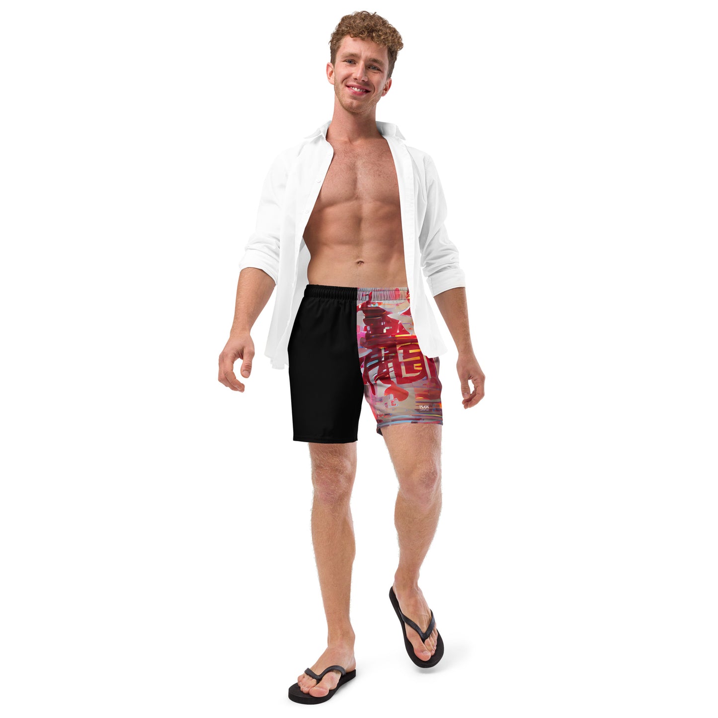 Half Black Half Báijiǔ - Mens Swim Trunks - iSAW Company