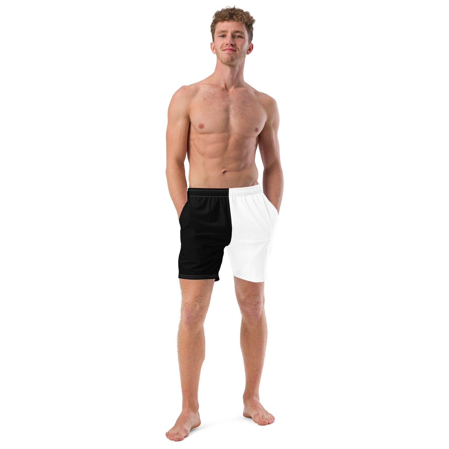 Half Black Half White - Mens Swim Trunks - iSAW Company