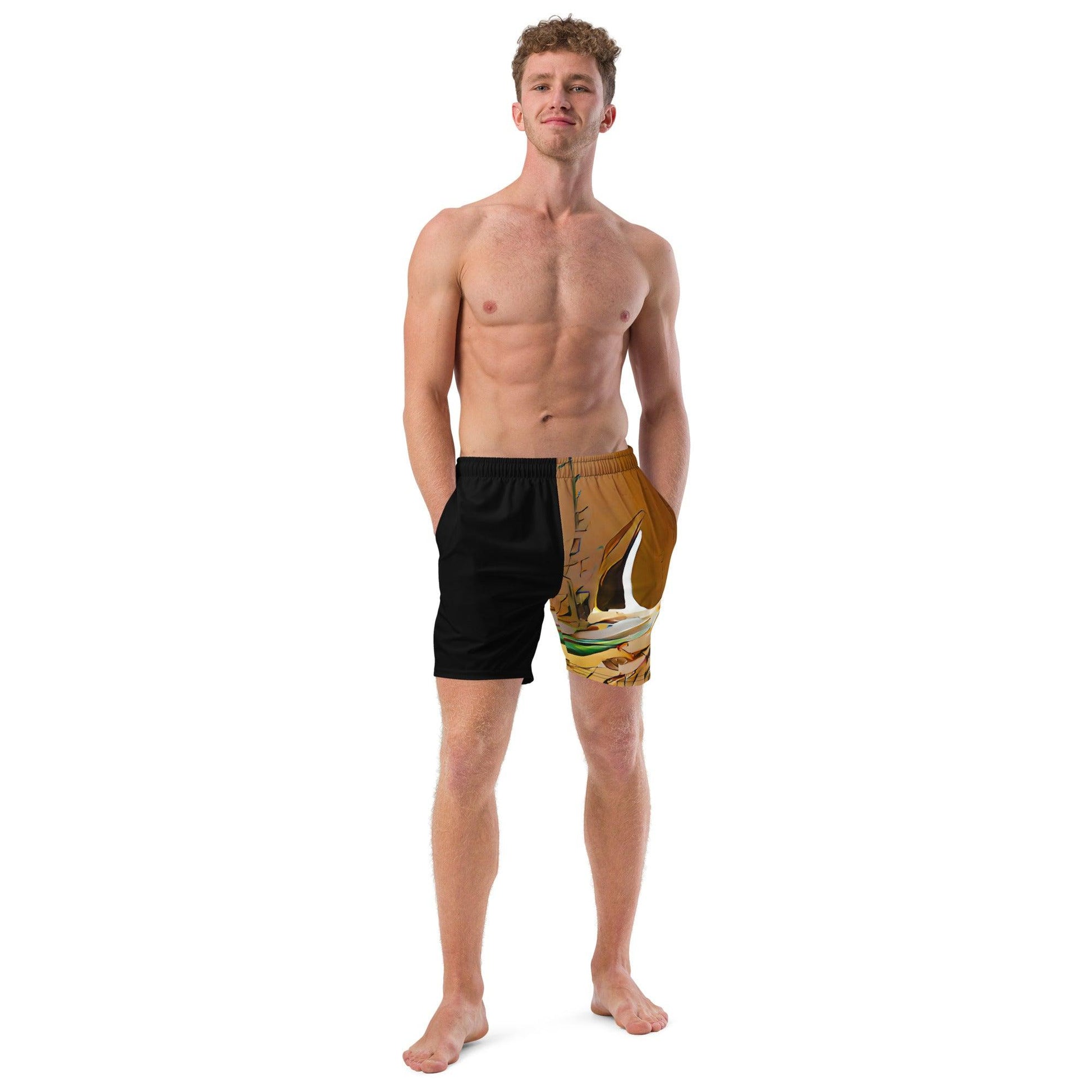 Half Black Half Gāolàng - Mens Swim Trunks - iSAW Company