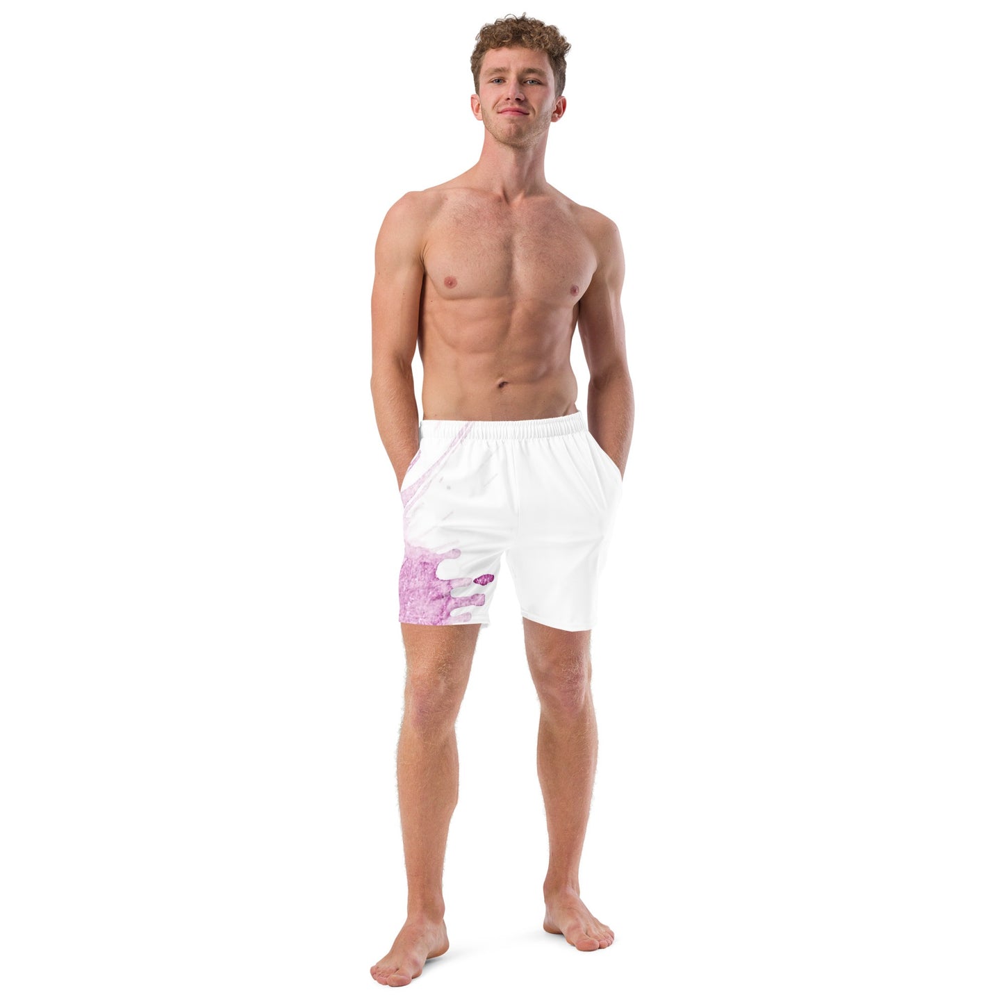 Watercolour Pink Splash - Mens Swim Trunks - iSAW Company