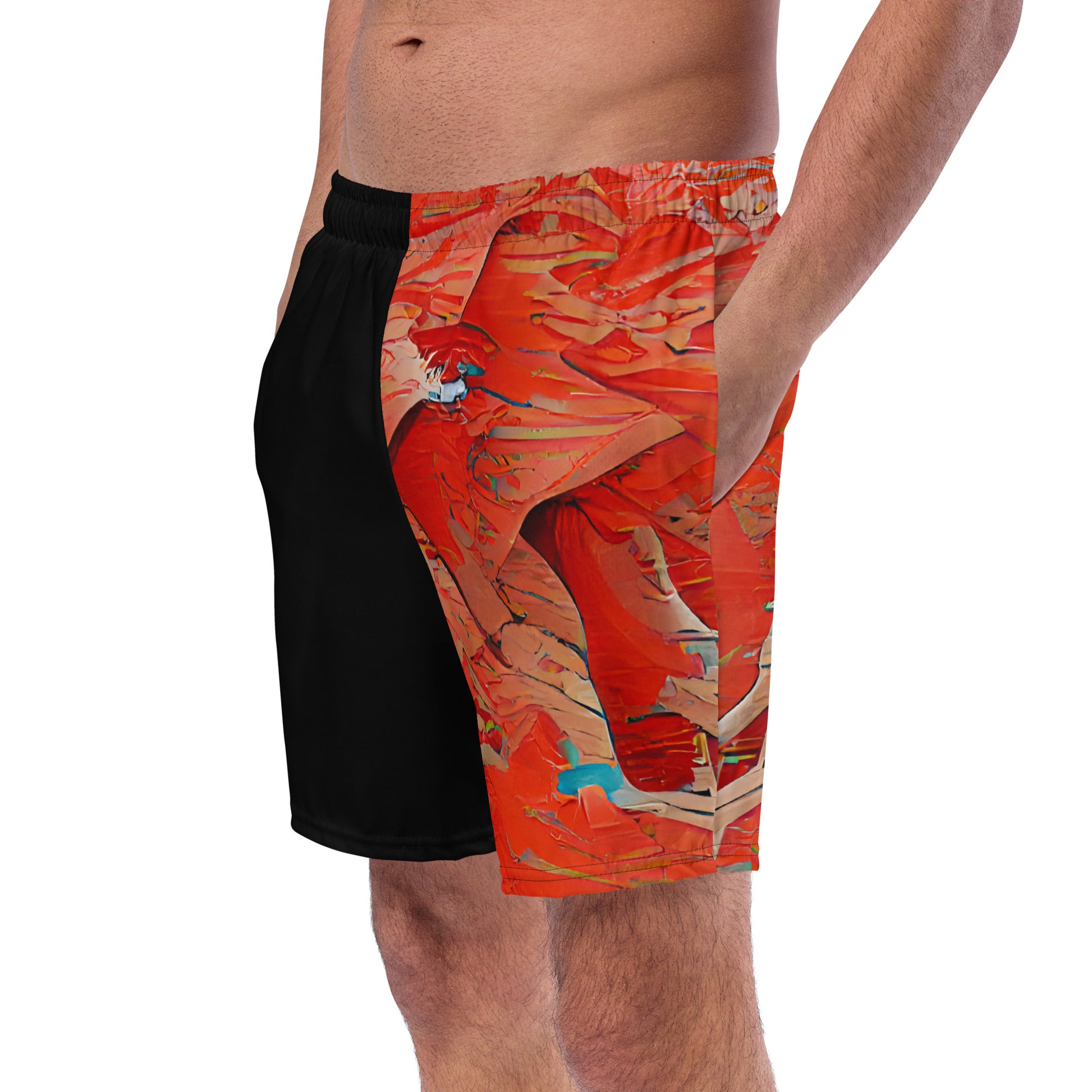 Half Black Half Hónghǎi - Mens Swim Trunks - iSAW Company