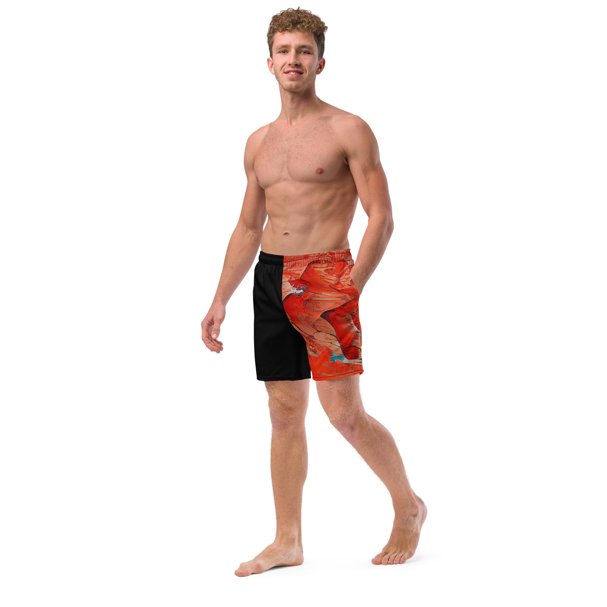 Half Black Half Hónghǎi - Mens Swim Trunks - iSAW Company