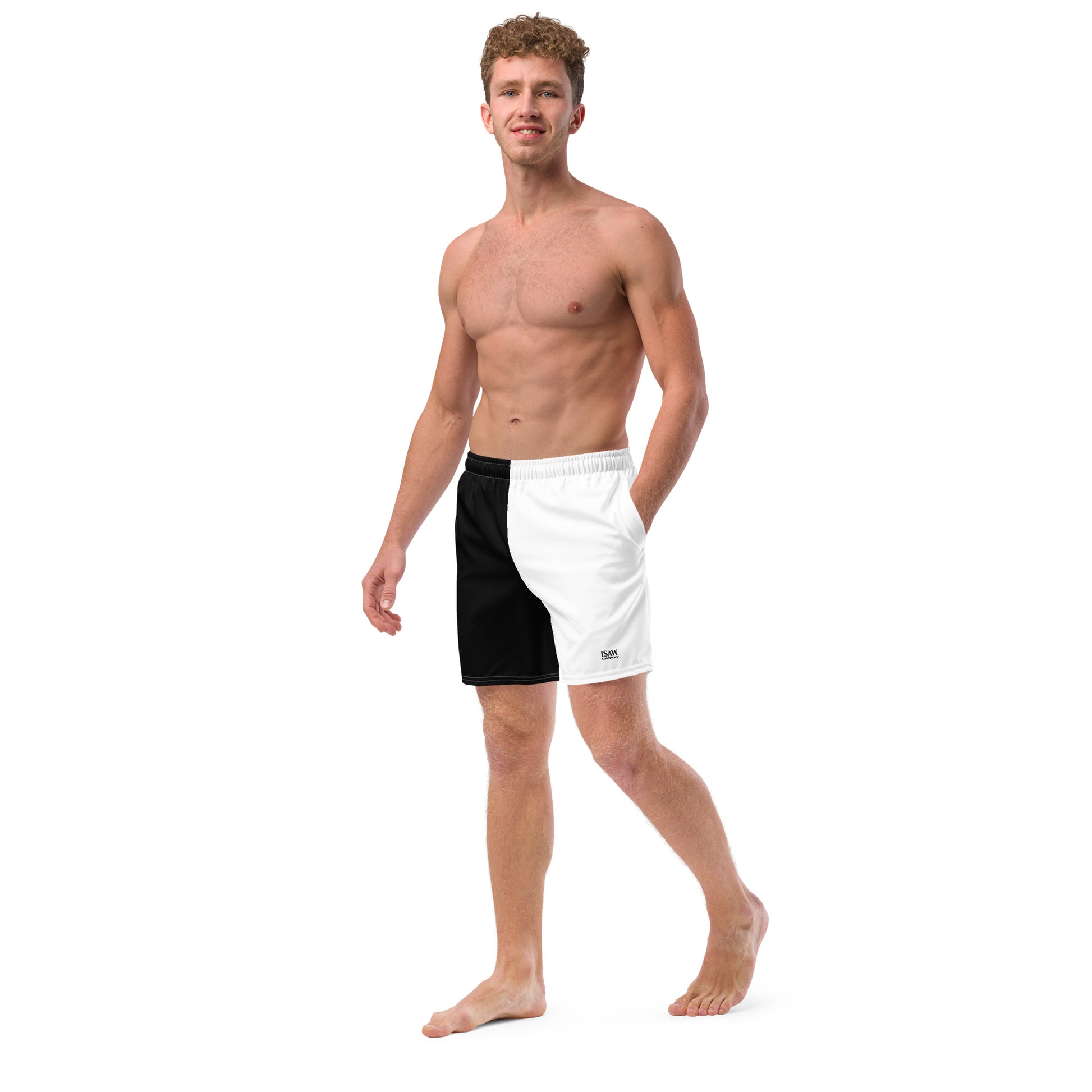 Half Black Half White - Mens Swim Trunks - iSAW Company