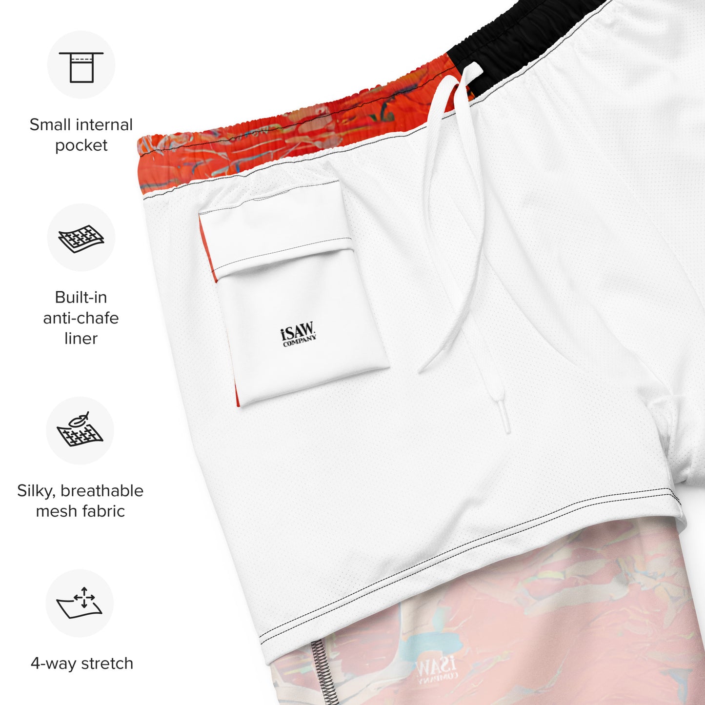 Half Black Half Hónghǎi - Mens Swim Trunks - iSAW Company