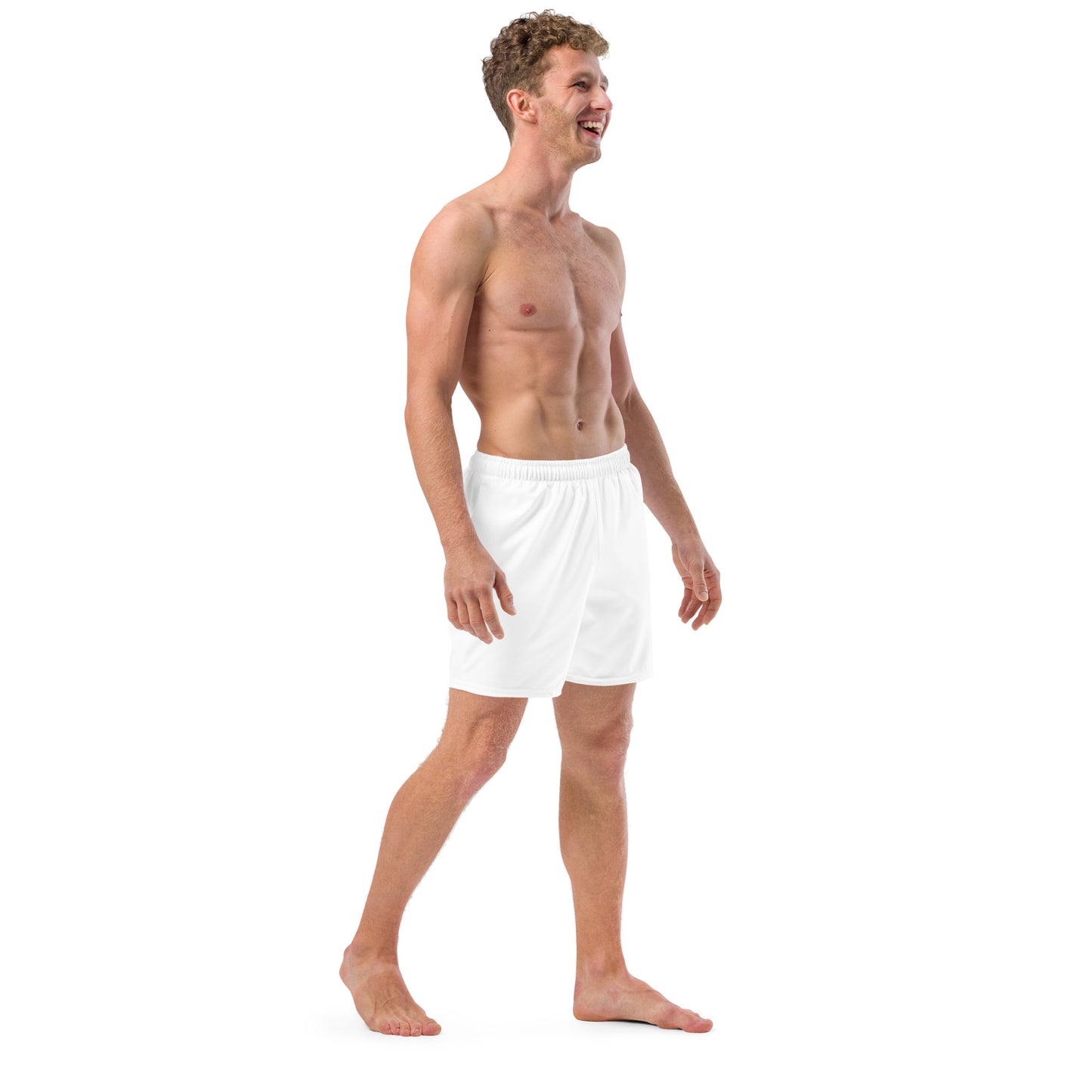 iSAW Mens White Swim Trunks - iSAW Company