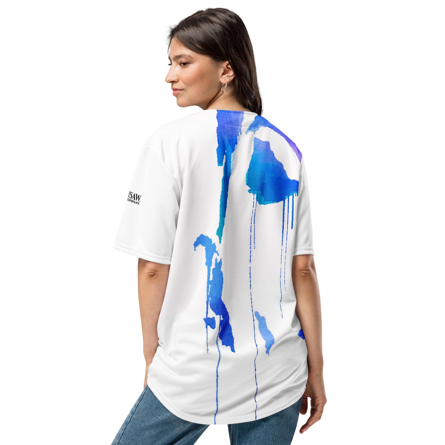 Tracks of My Tears - Womens Blue Baseball Jersey - iSAW Company