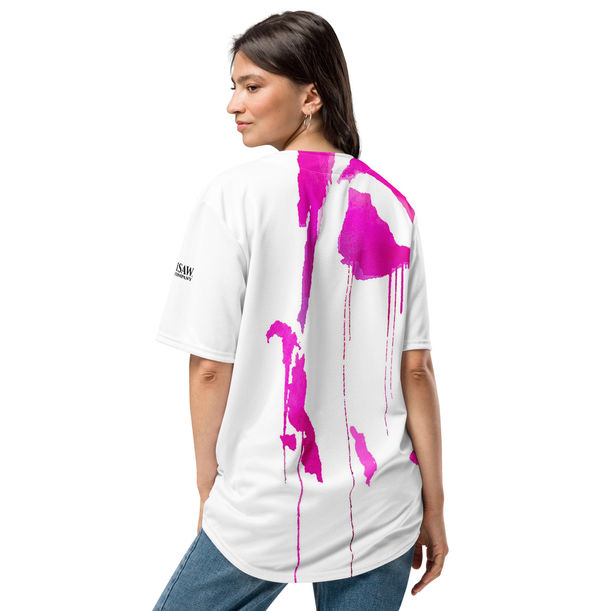 Tracks of My Tears - Womens Pink Baseball Jersey - iSAW Company