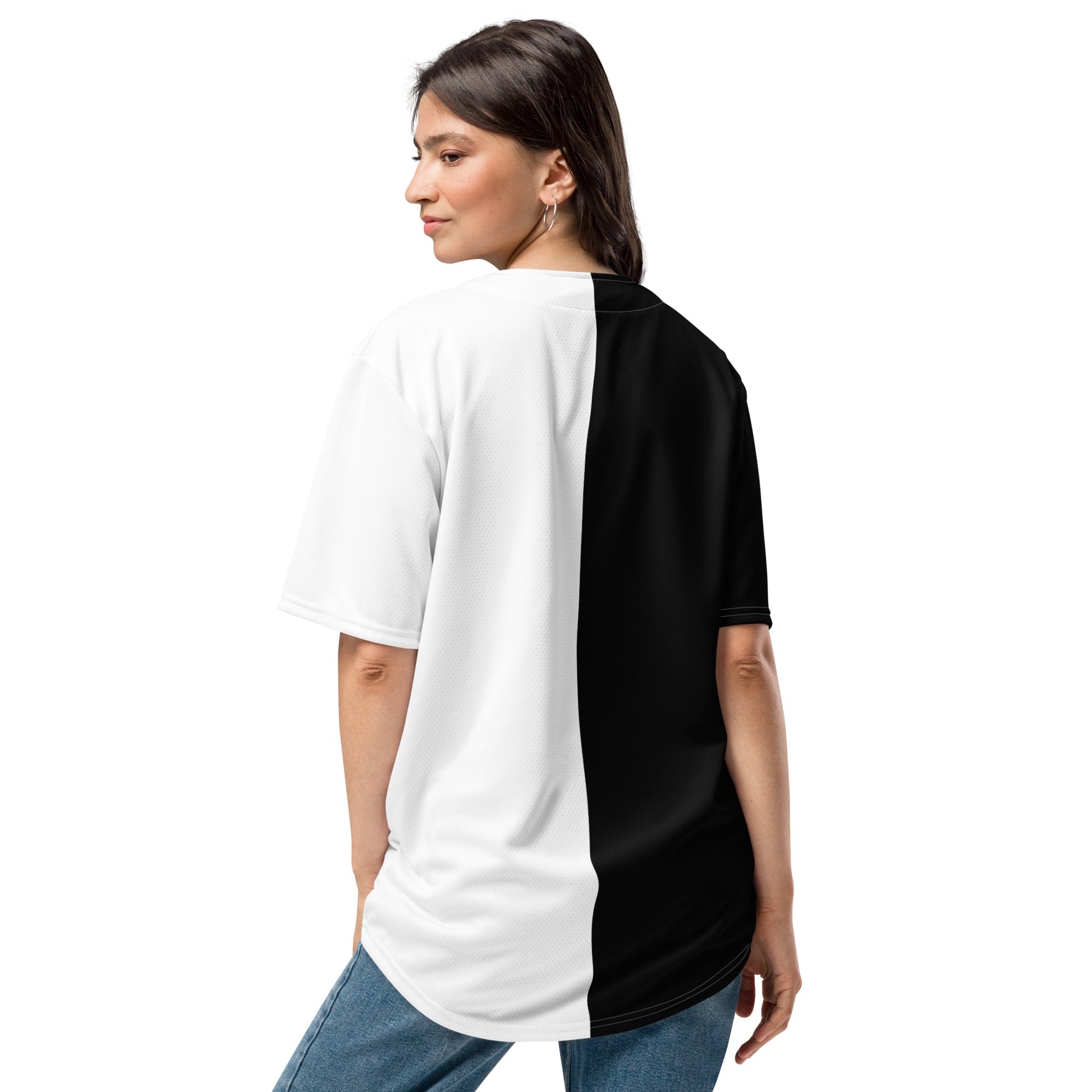 Half Black Half White - Unisex Baseball Jersey - iSAW Company