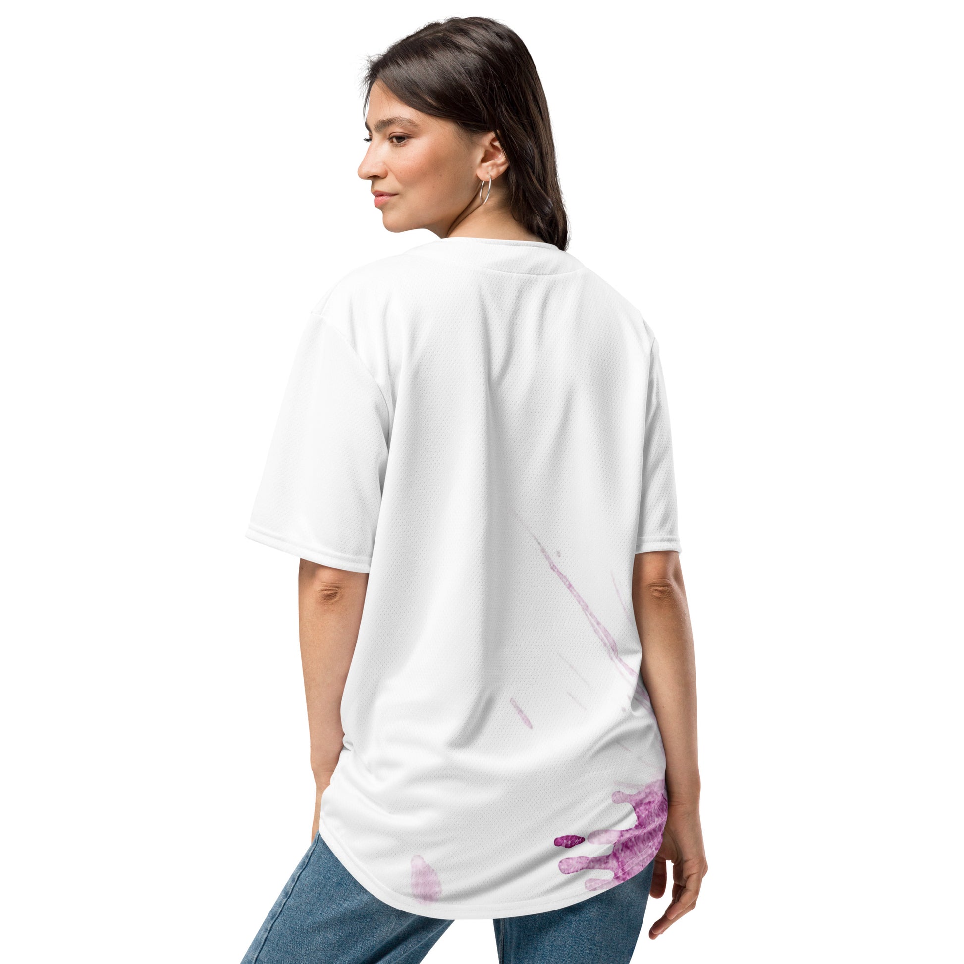 Watercolour Pink Splash - Unisex Baseball Jersey - iSAW Company