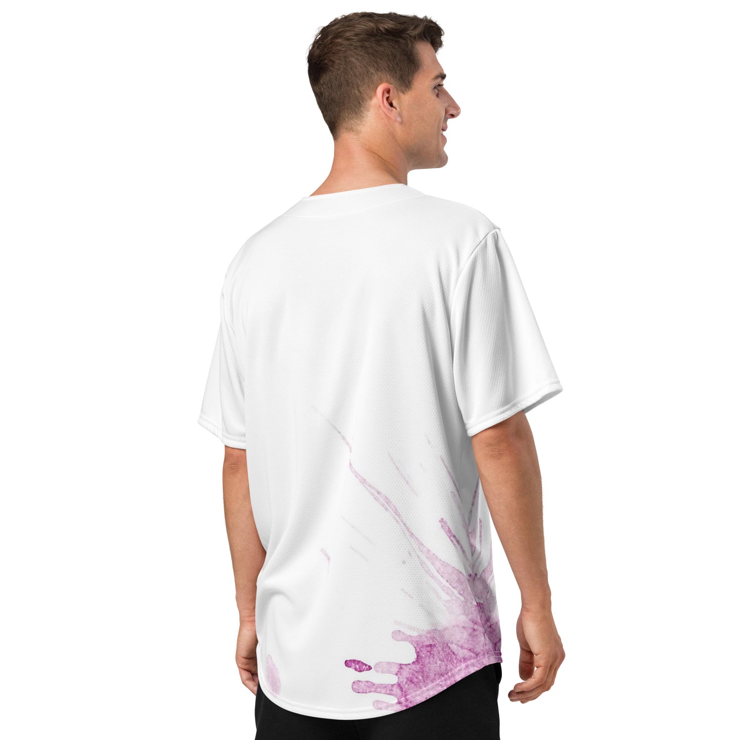 Watercolour Pink Splash - Unisex Baseball Jersey - iSAW Company
