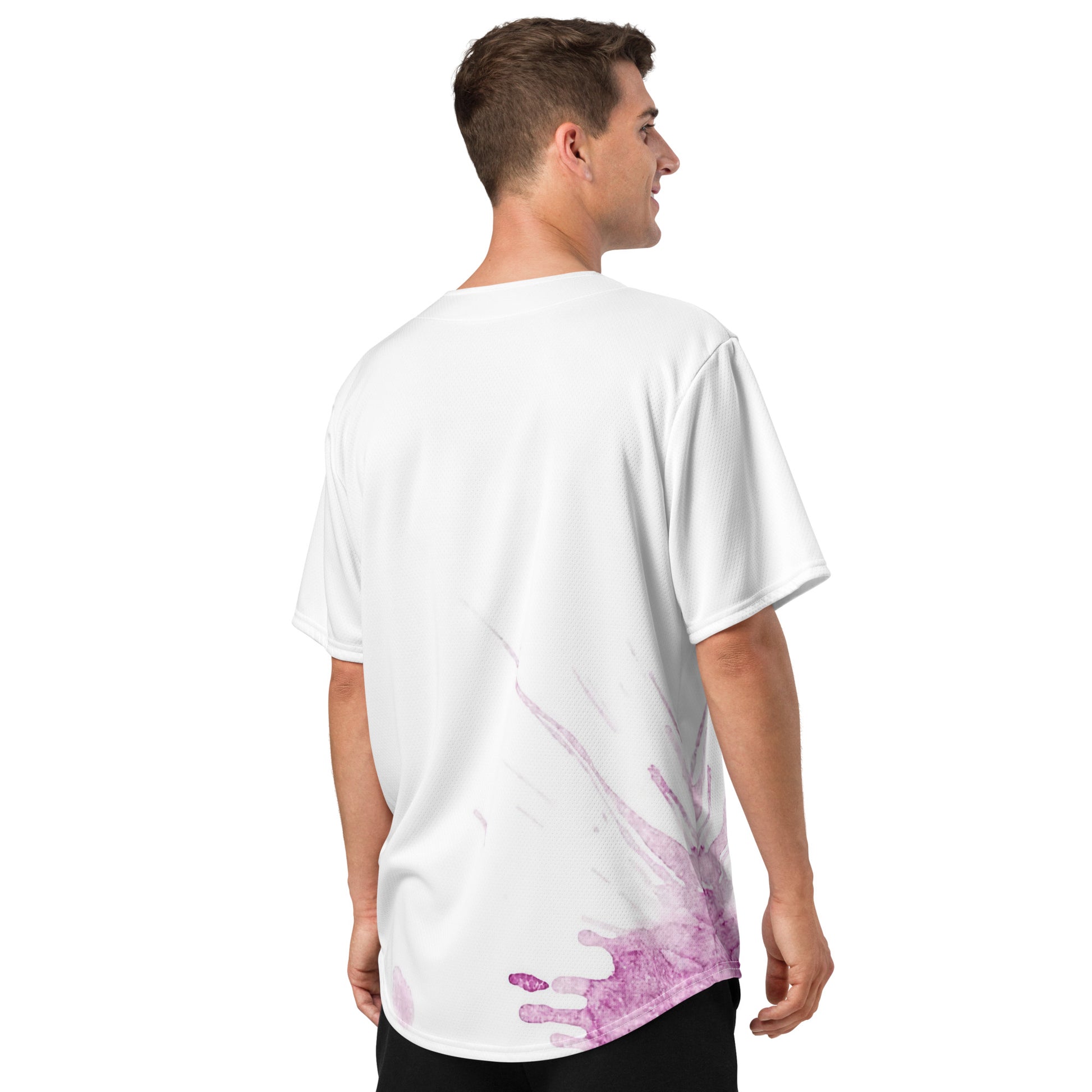 Watercolour Pink Splash - Unisex Baseball Jersey - iSAW Company