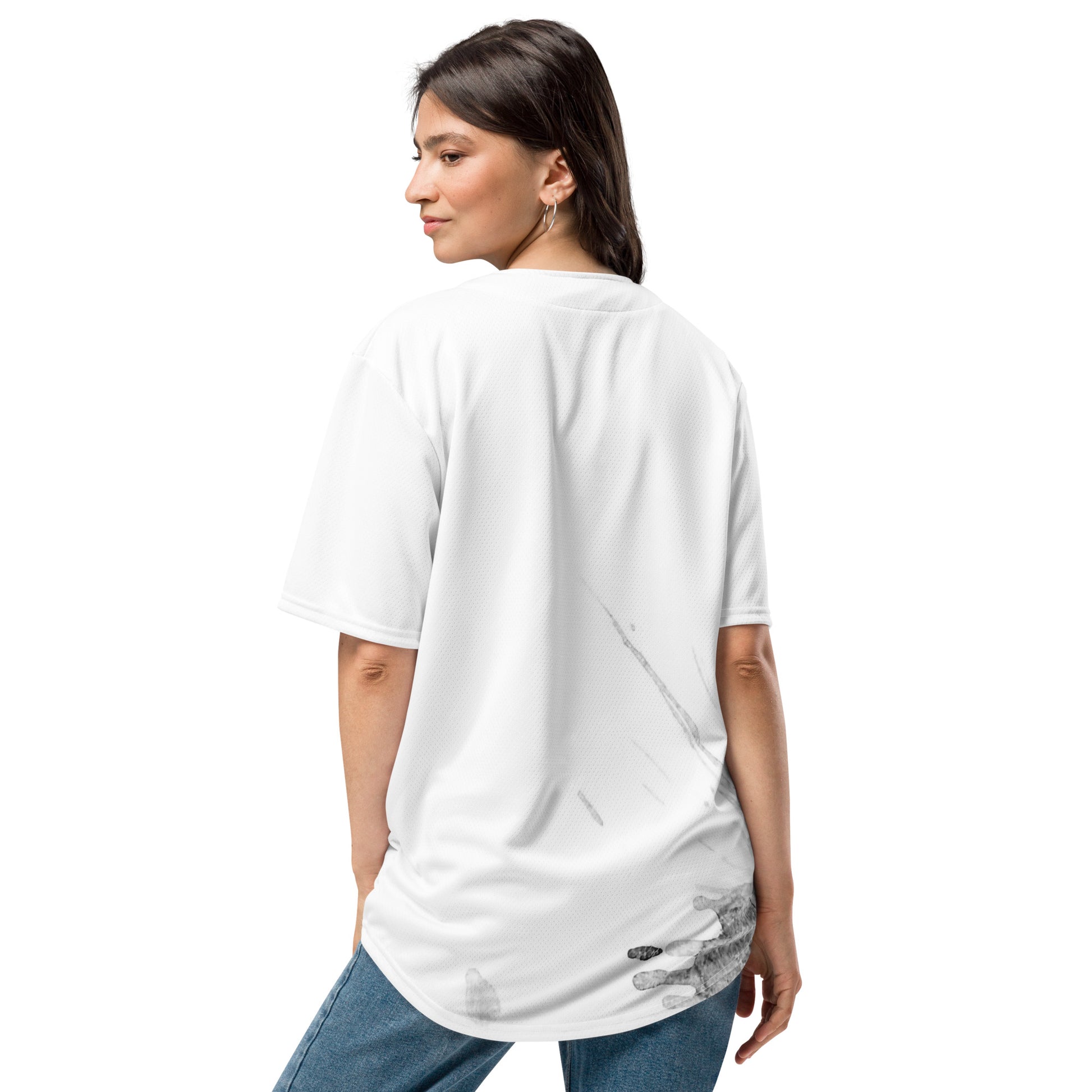 Watercolour Grey Splash - Unisex Baseball Jersey - iSAW Company