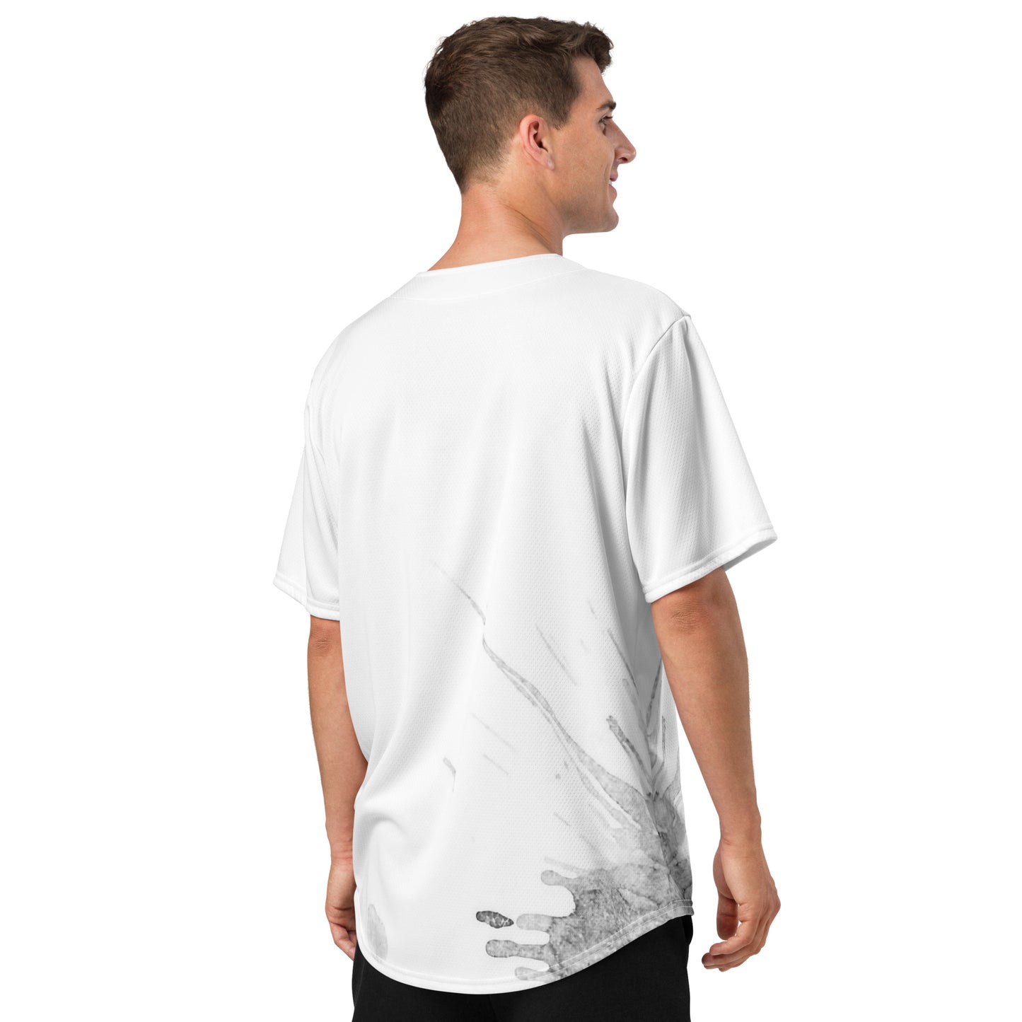 Watercolour Grey Splash - Unisex Baseball Jersey - iSAW Company