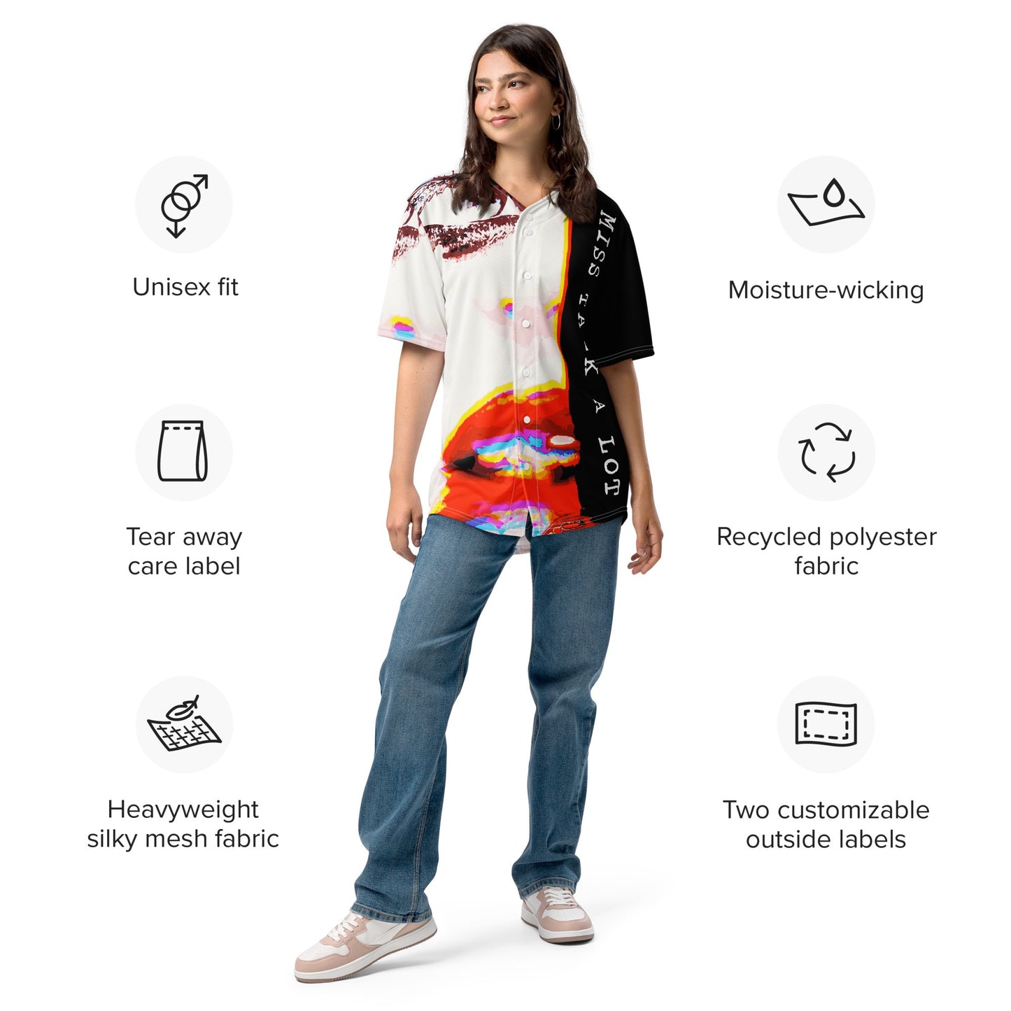 Miss Talk A Lot - Womens Baseball Jersey - iSAW Company