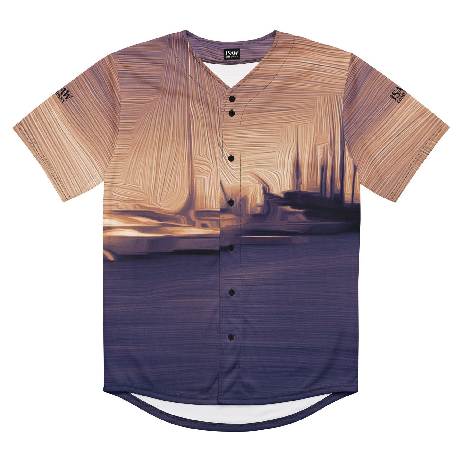 The Sleeping Yachts (at Sunset) - Unisex Baseball Jersey - iSAW Company