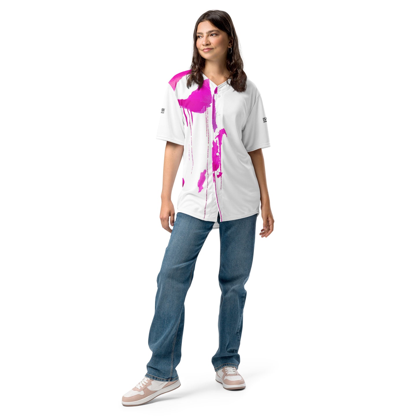 Tracks of My Tears - Womens Pink Baseball Jersey - iSAW Company