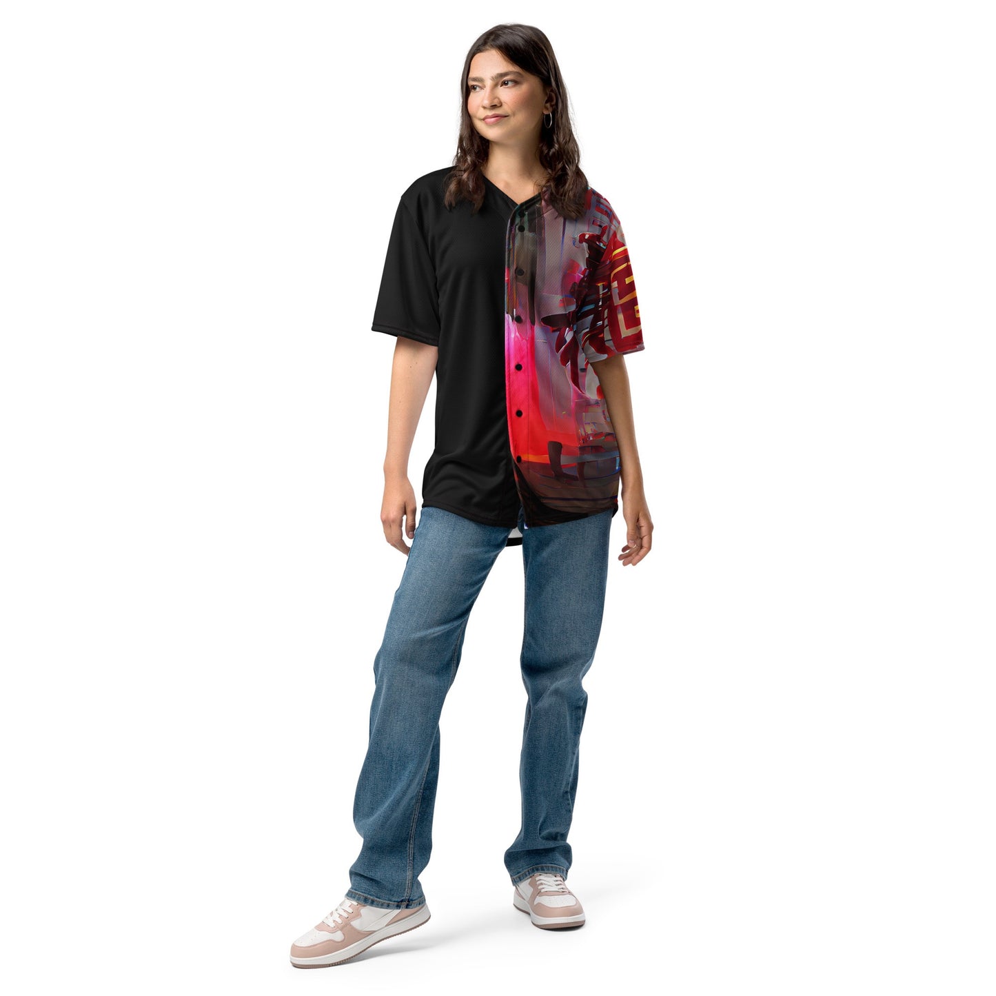Half Black Half Báijiǔ - Unisex Baseball Jersey - iSAW Company