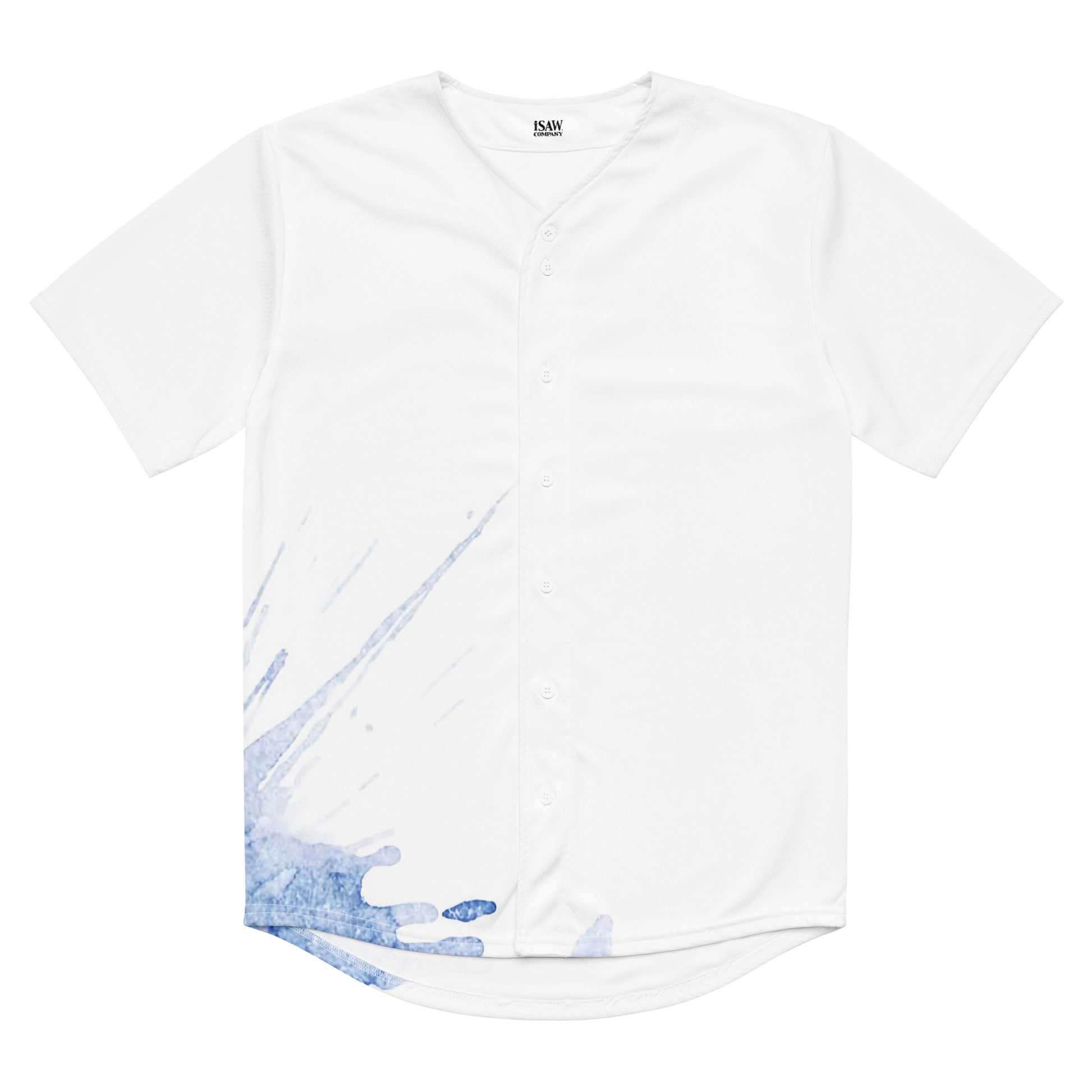 Watercolour Blue Splash - Unisex Baseball Jersey - iSAW Company