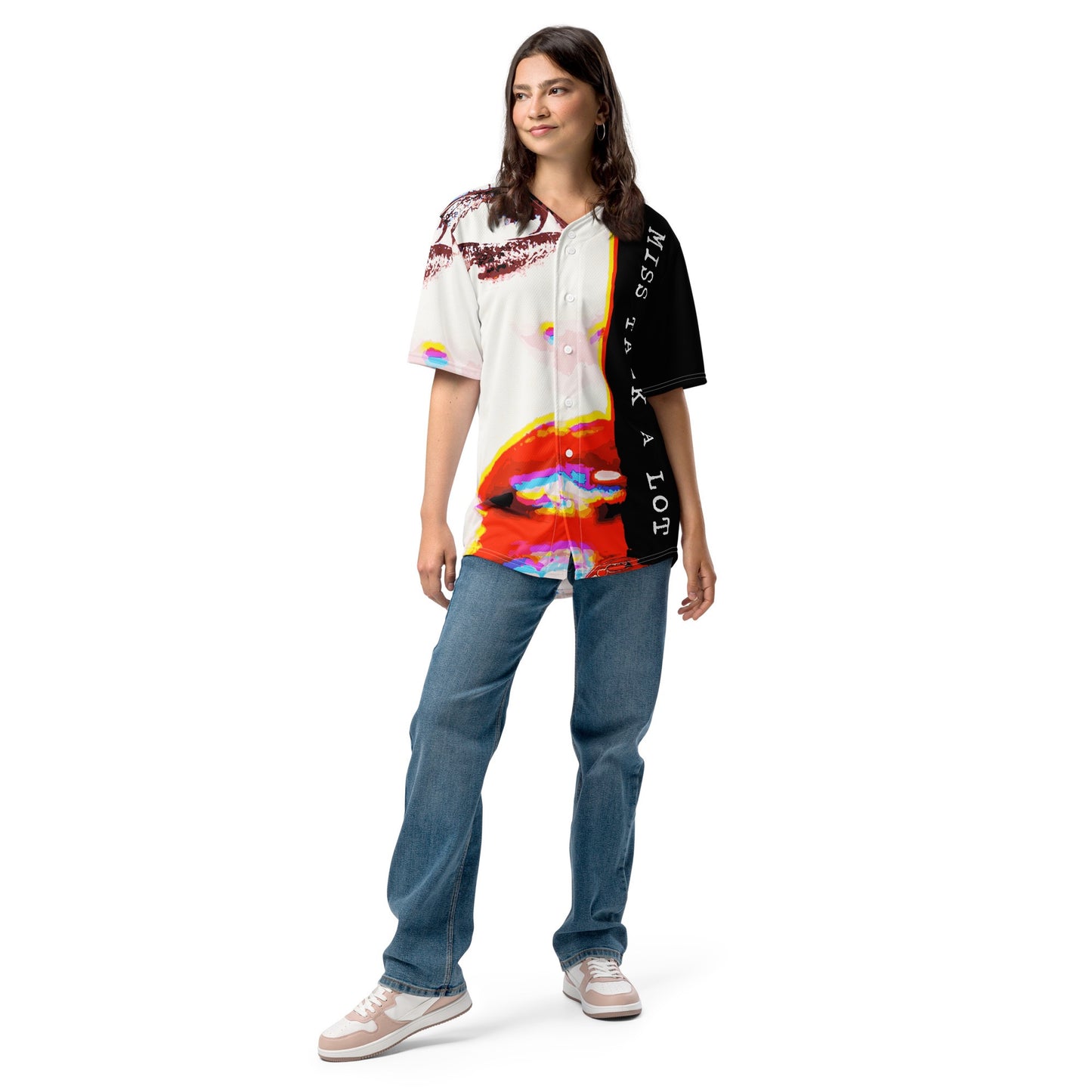 Miss Talk A Lot - Womens Baseball Jersey - iSAW Company