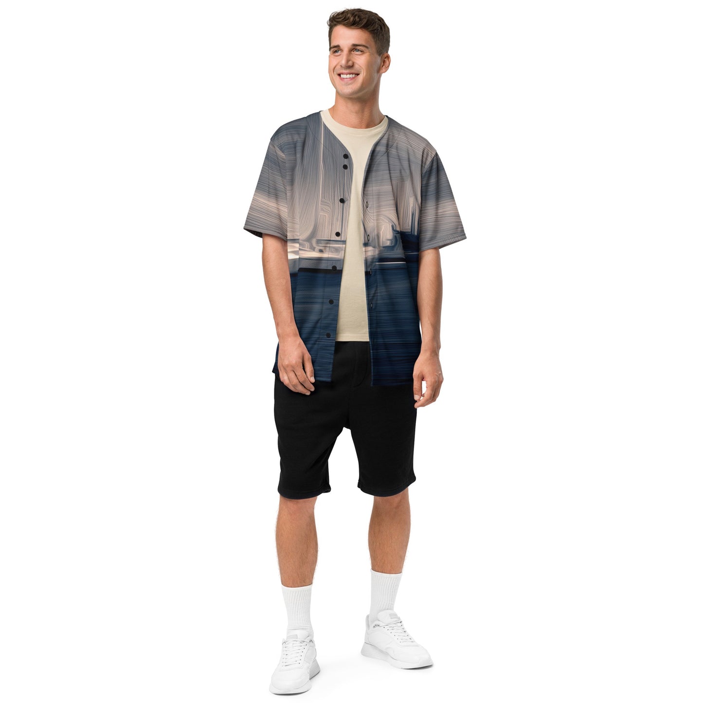 The Sleeping Yachts (at Sunrise) - Unisex Baseball Jersey - iSAW Company