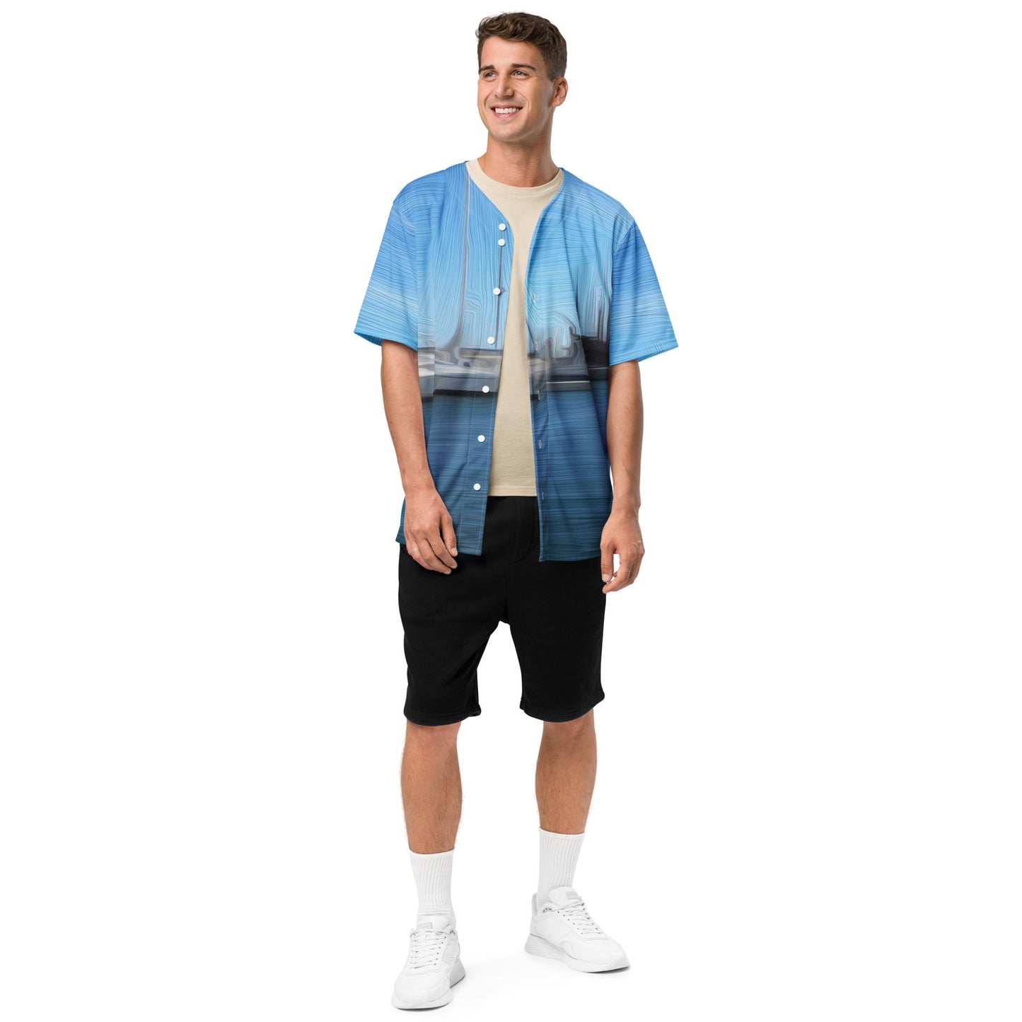 The Sleeping Yachts (at Morning) - Unisex Baseball Jersey - iSAW Company