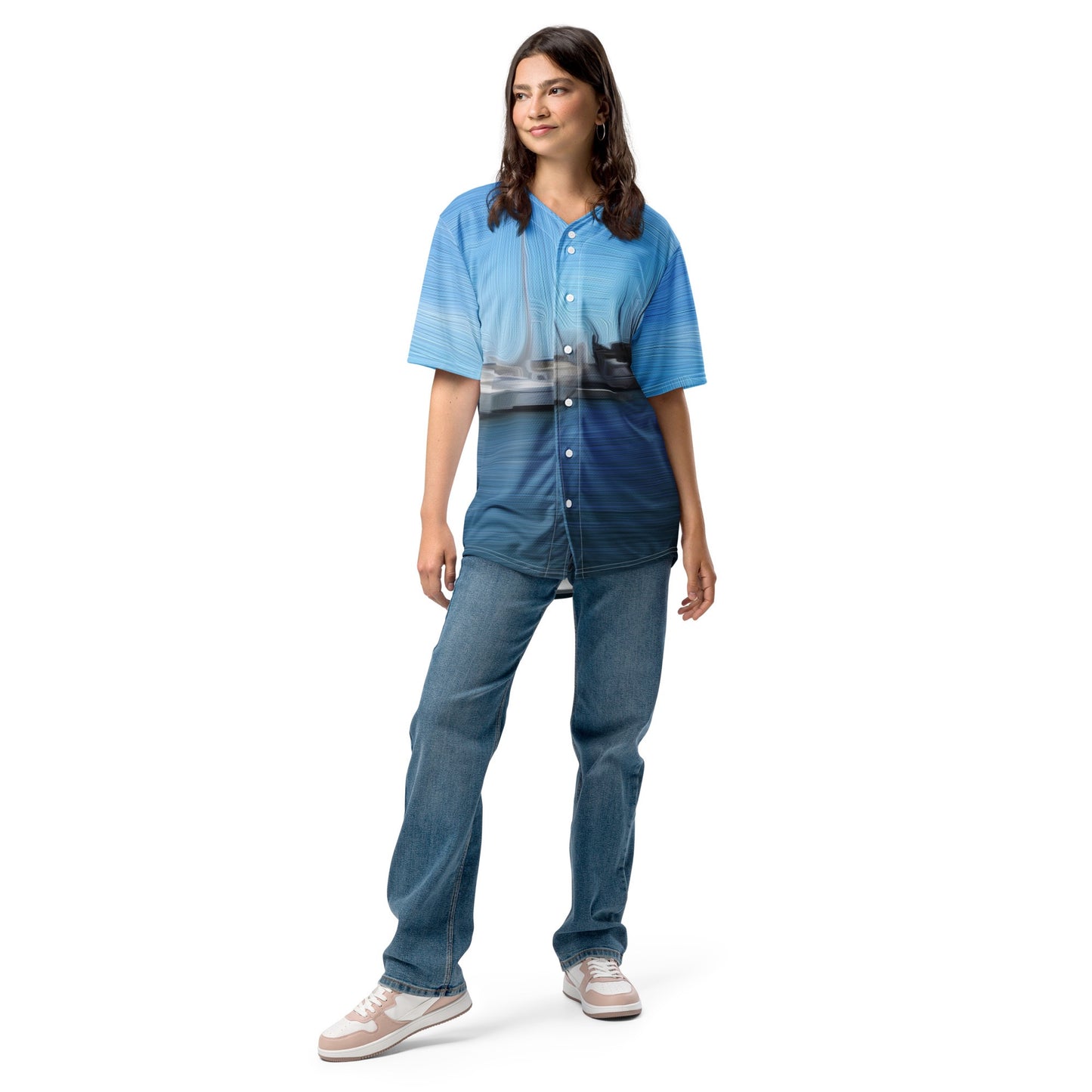 The Sleeping Yachts (at Morning) - Unisex Baseball Jersey - iSAW Company