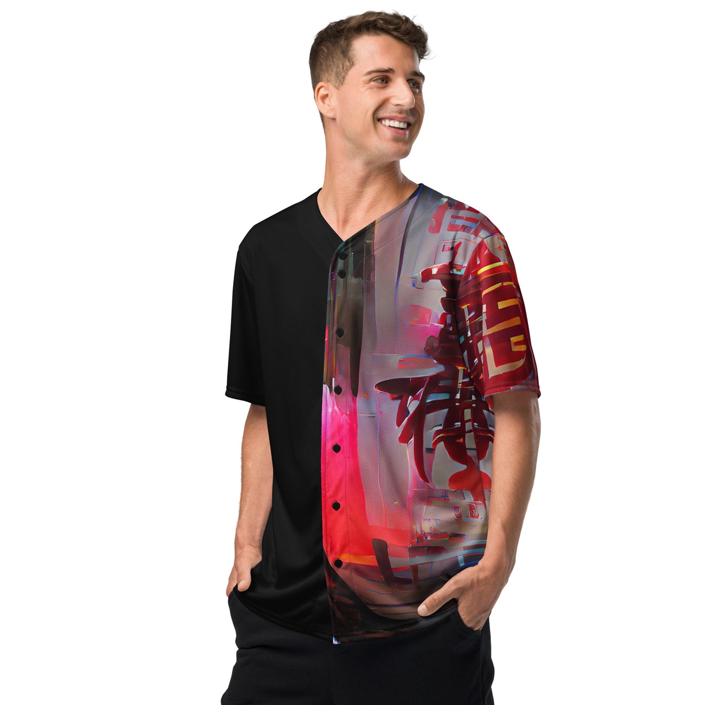 Half Black Half Báijiǔ - Unisex Baseball Jersey - iSAW Company