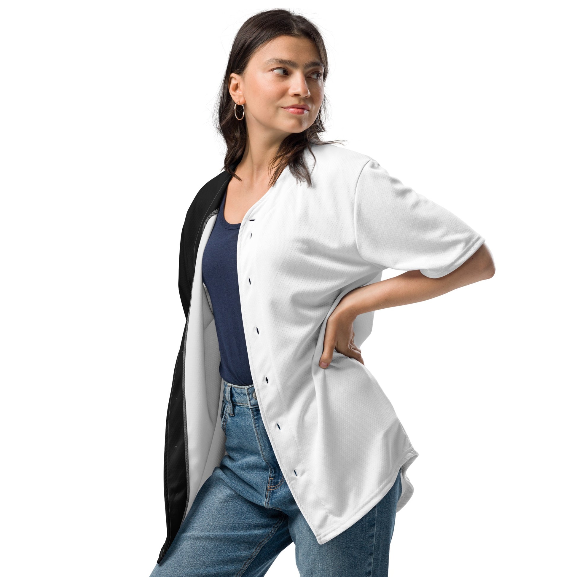 Half Black Half White - Unisex Baseball Jersey - iSAW Company