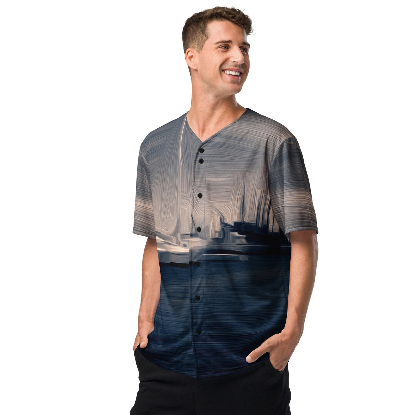 The Sleeping Yachts (at Sunrise) - Unisex Baseball Jersey - iSAW Company