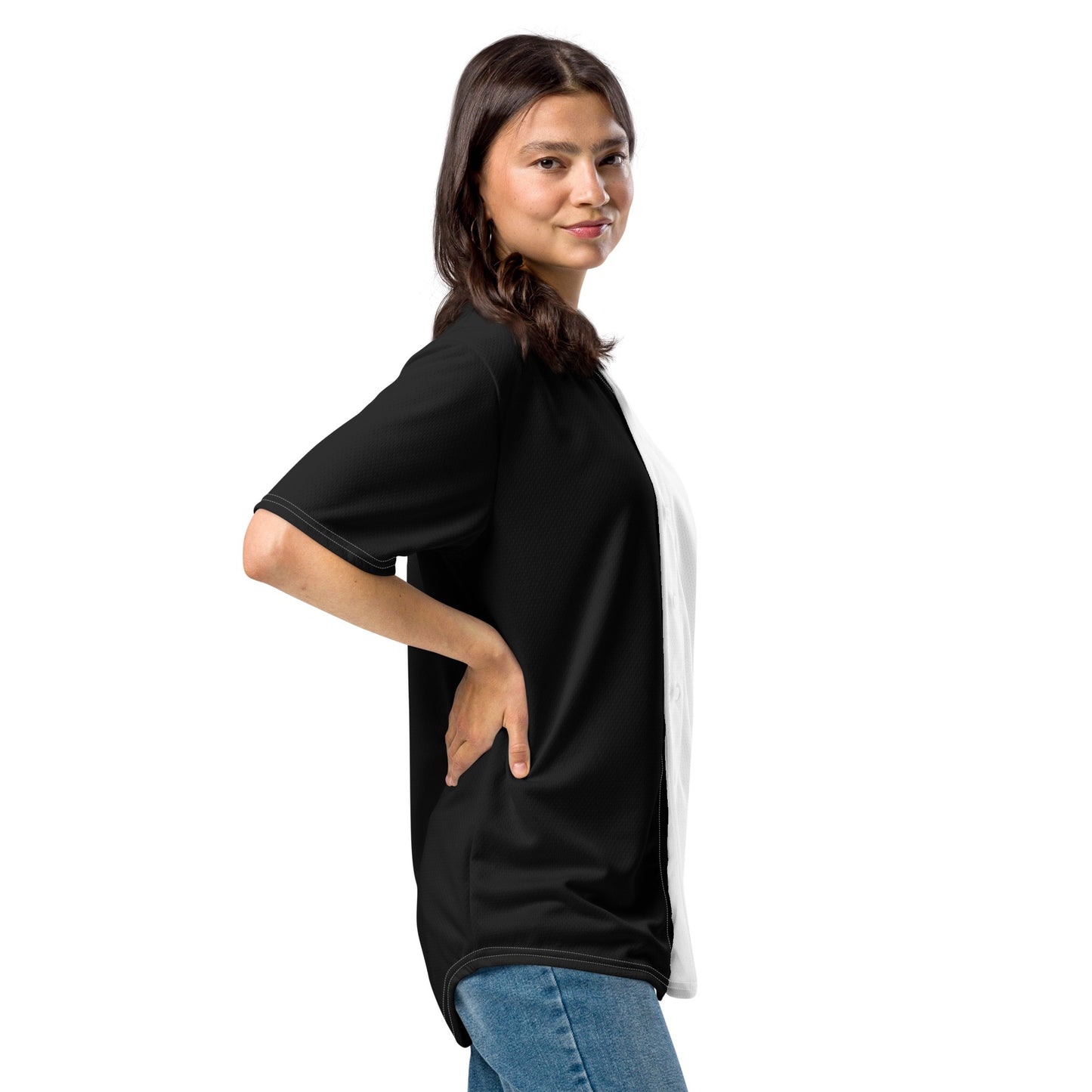 Half Black Half White - Unisex Baseball Jersey - iSAW Company