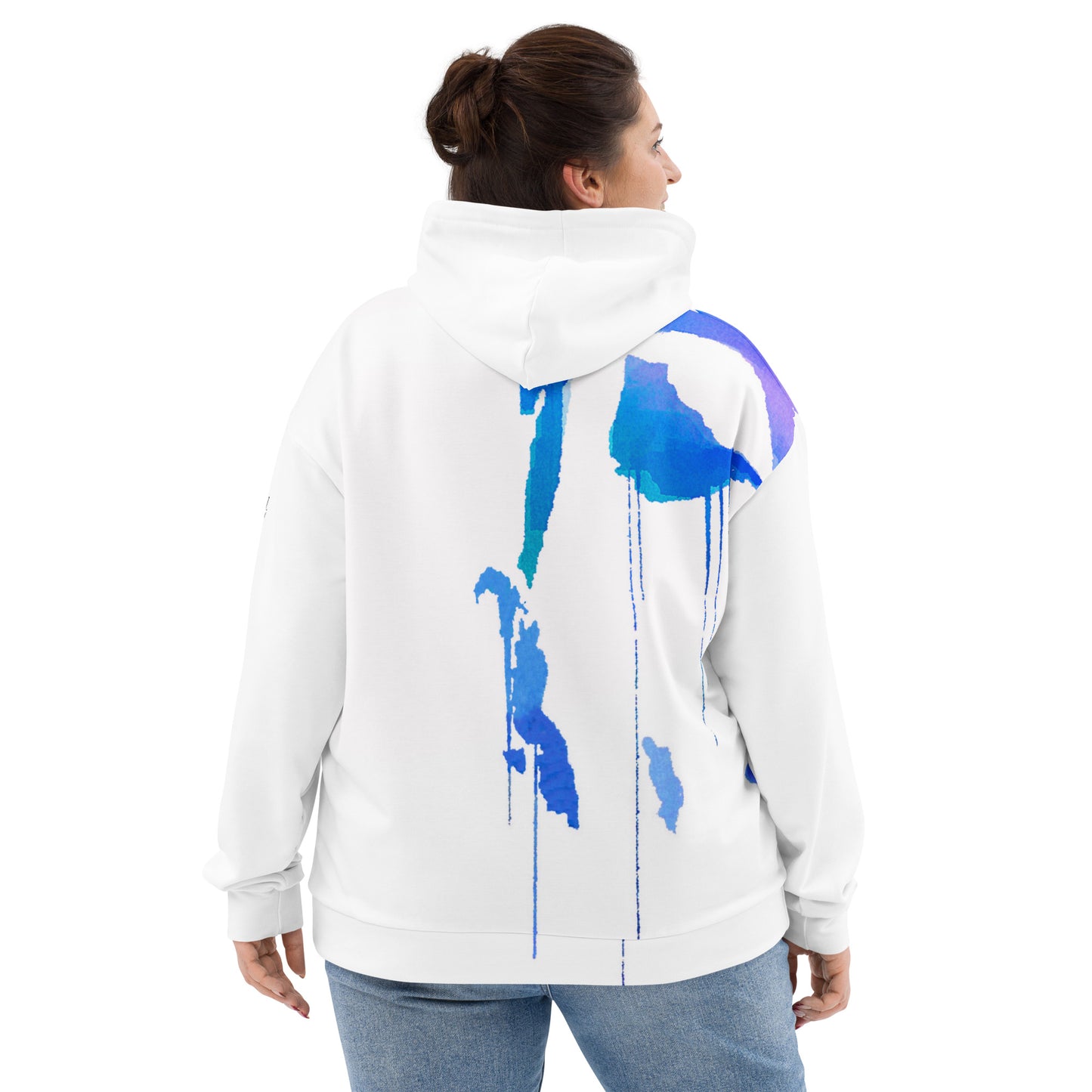 Tracks of My Tears - Womens Blue Hoodie - iSAW Company