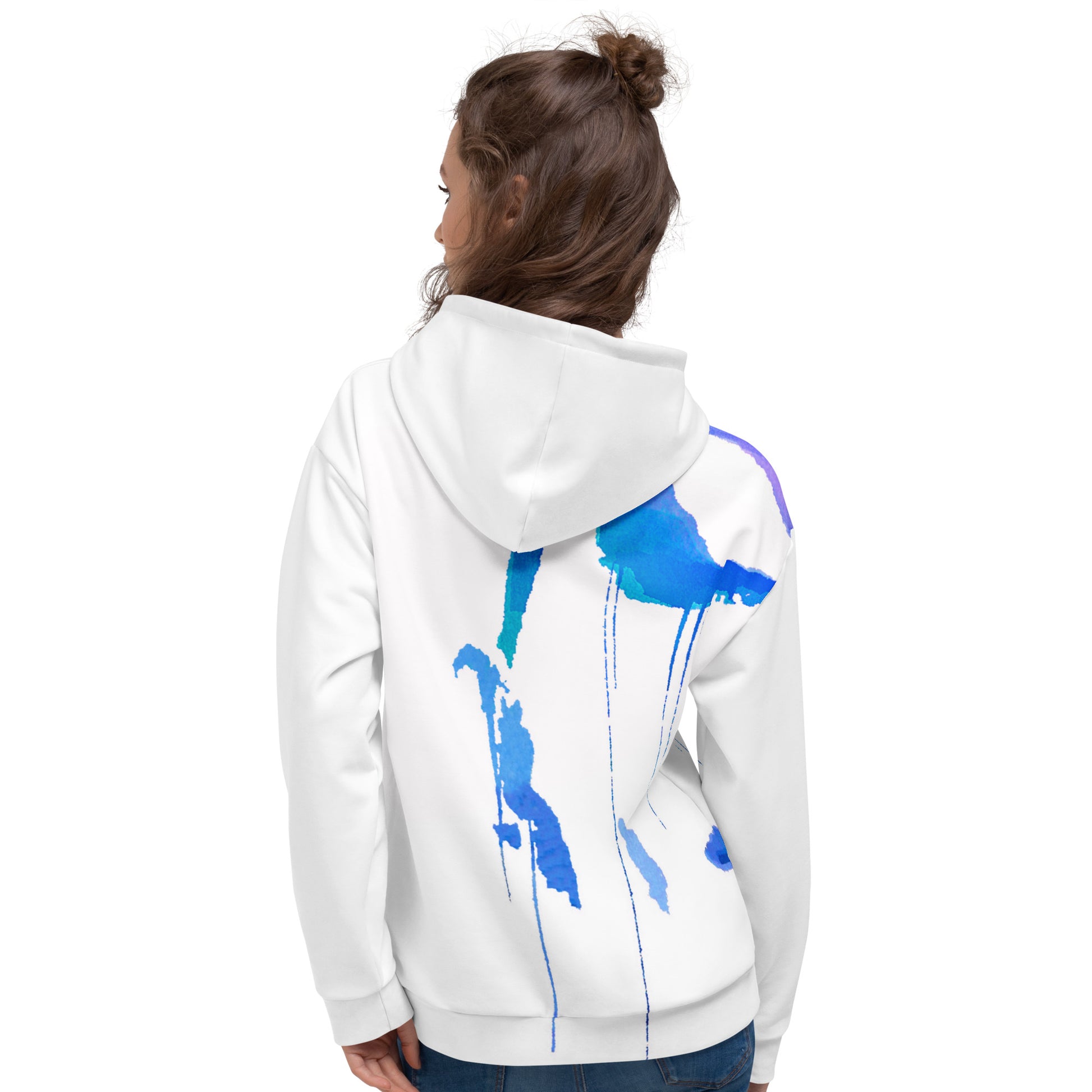 Tracks of My Tears - Womens Blue Hoodie - iSAW Company