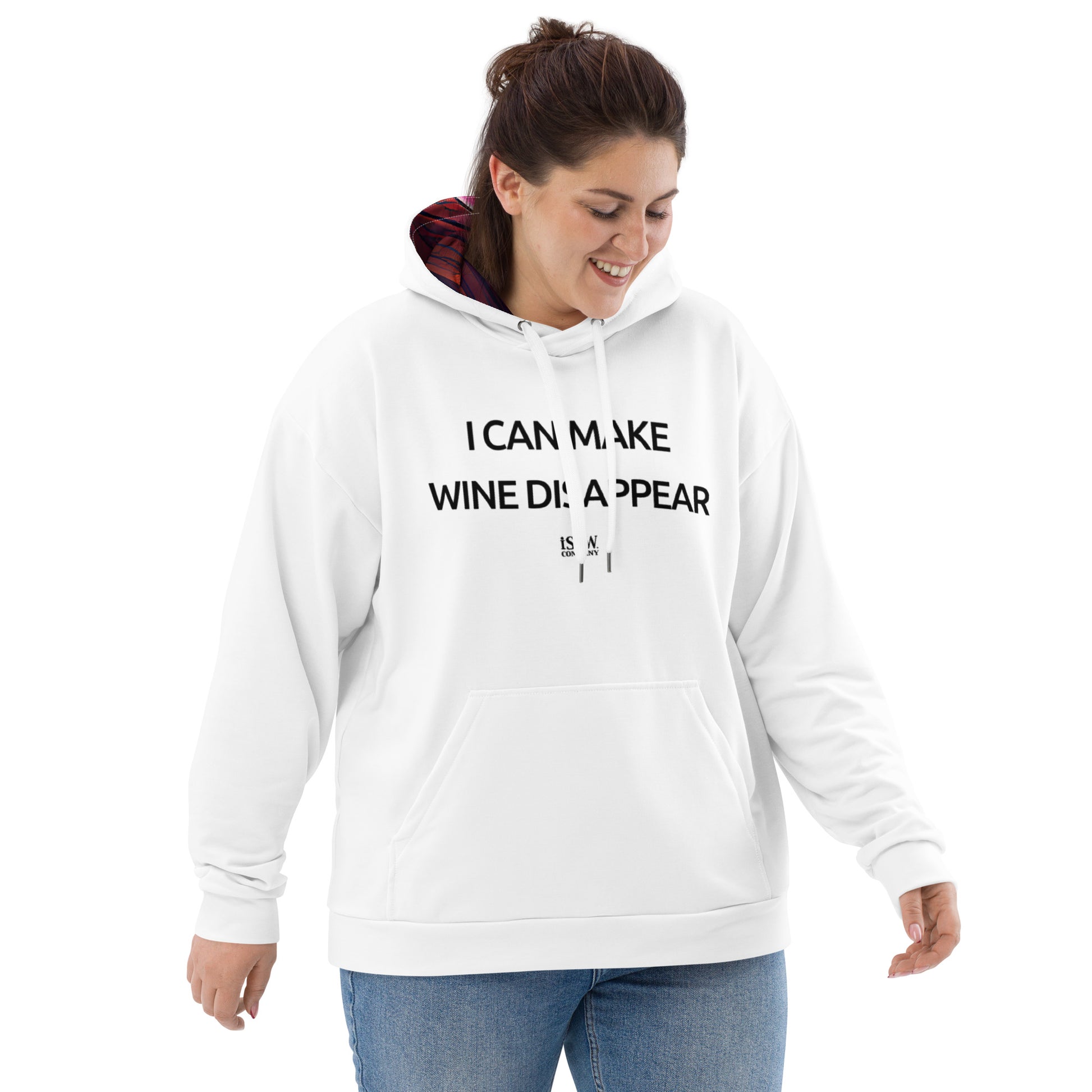 I Can Make Wine Disappear - Womens White Hoodie - iSAW Company