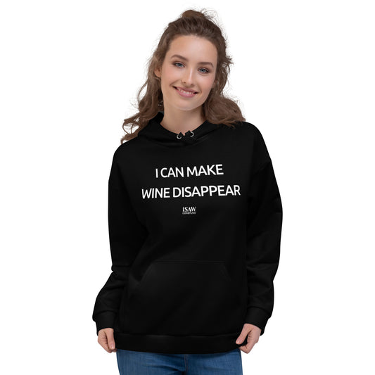 I Can Make Wine Disappear - Womens Black Hoodie - iSAW Company