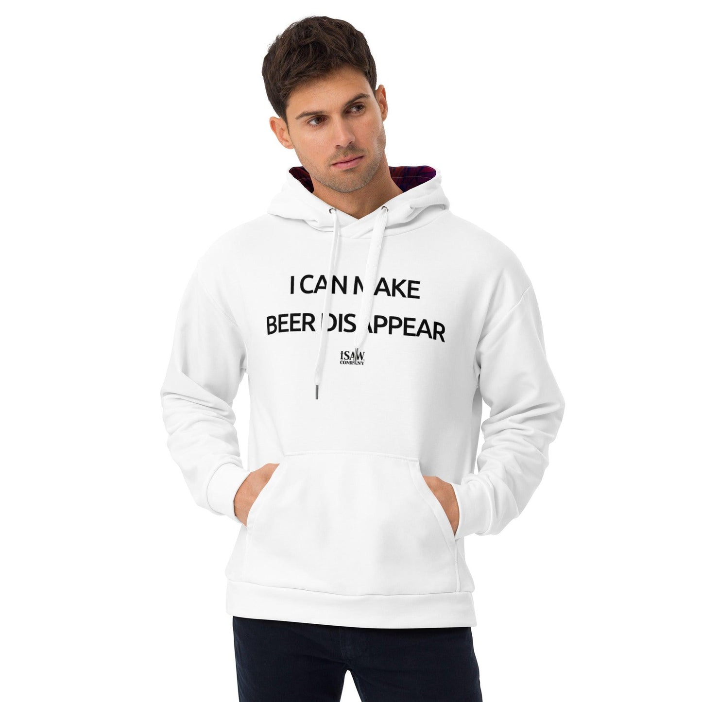 I Can Make Beer Disappear - Mens White Hoodie