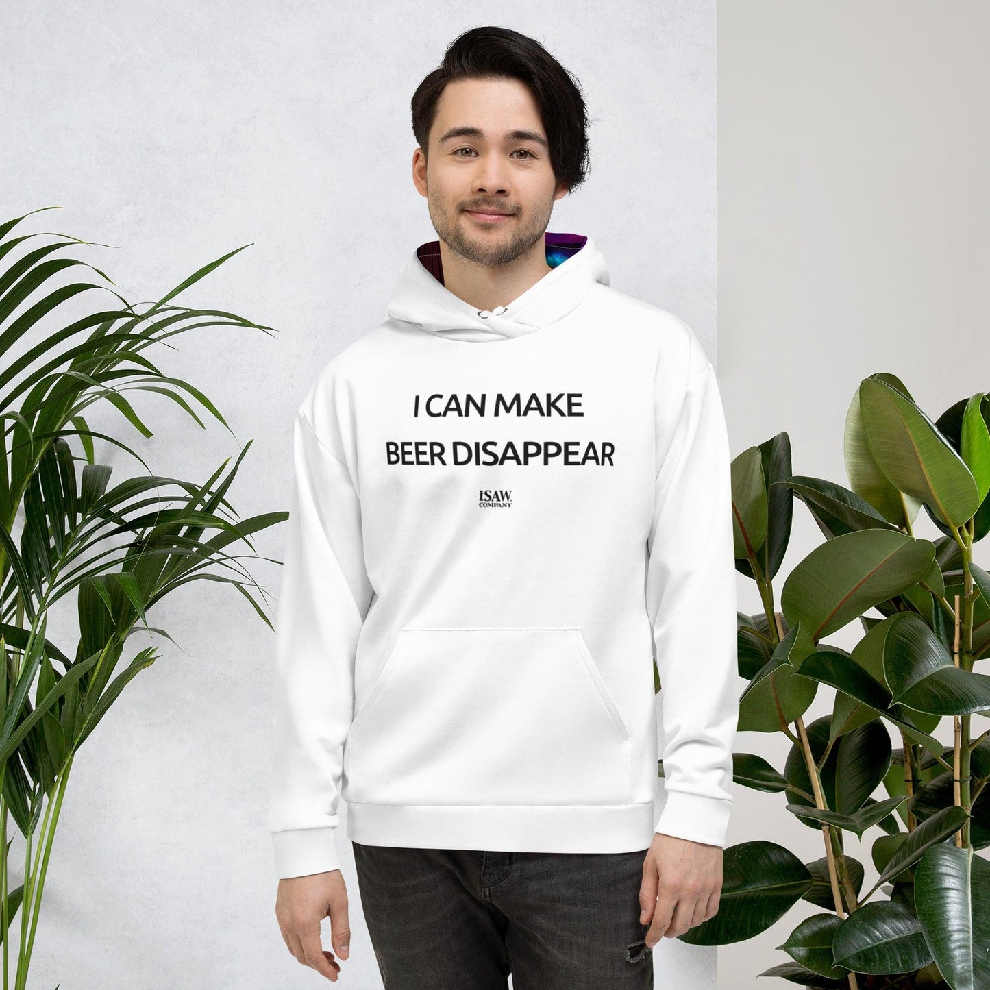 I Can Make Beer Disappear - Mens White Hoodie