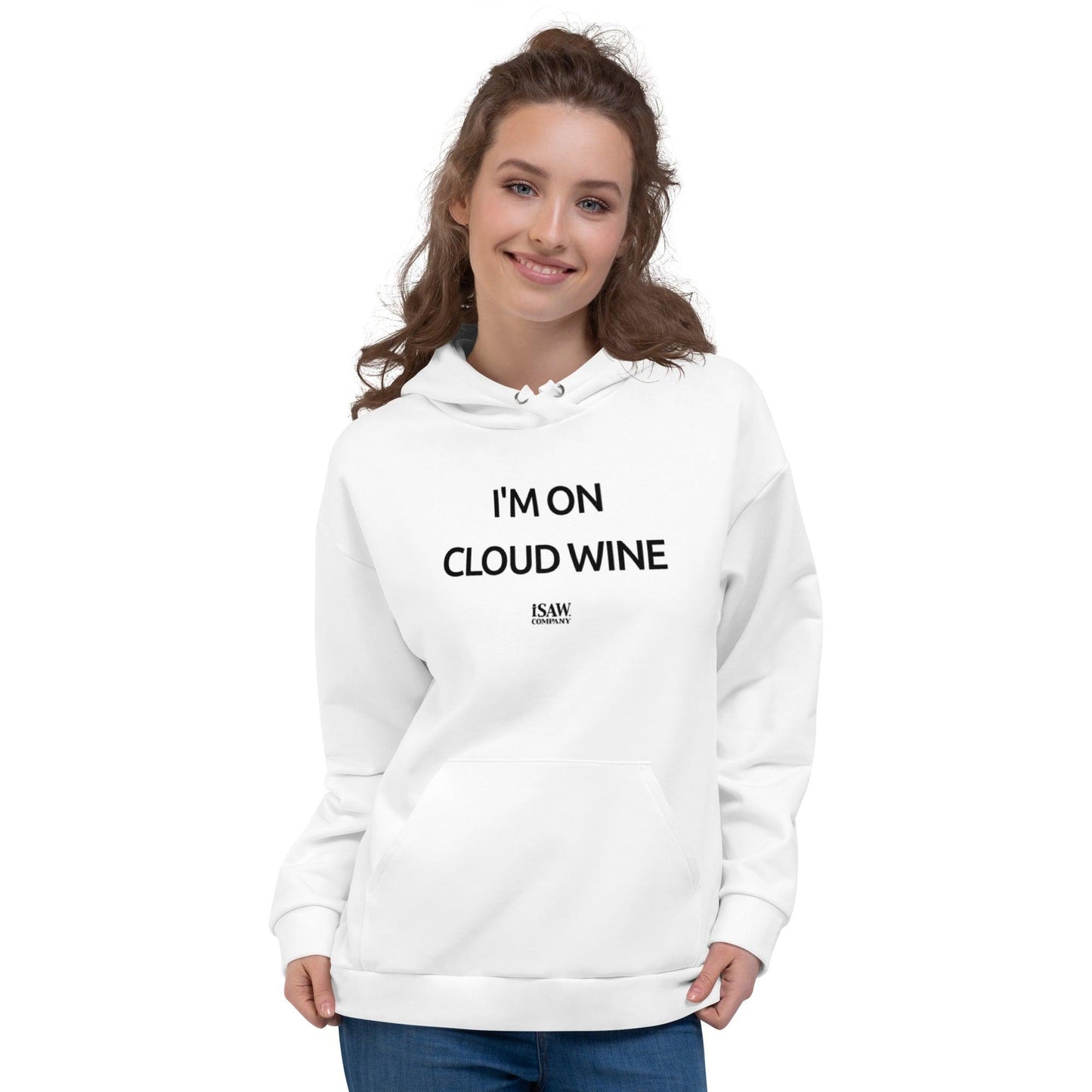 I'm On Cloud Wine - Womens White Hoodie